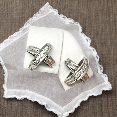 Diamond Stud Earrings 14k Gold"X" Certified $995 820694 - Certified Fine Jewelry