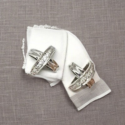 Diamond Stud Earrings 14k Gold"X" Certified $995 820694 - Certified Fine Jewelry