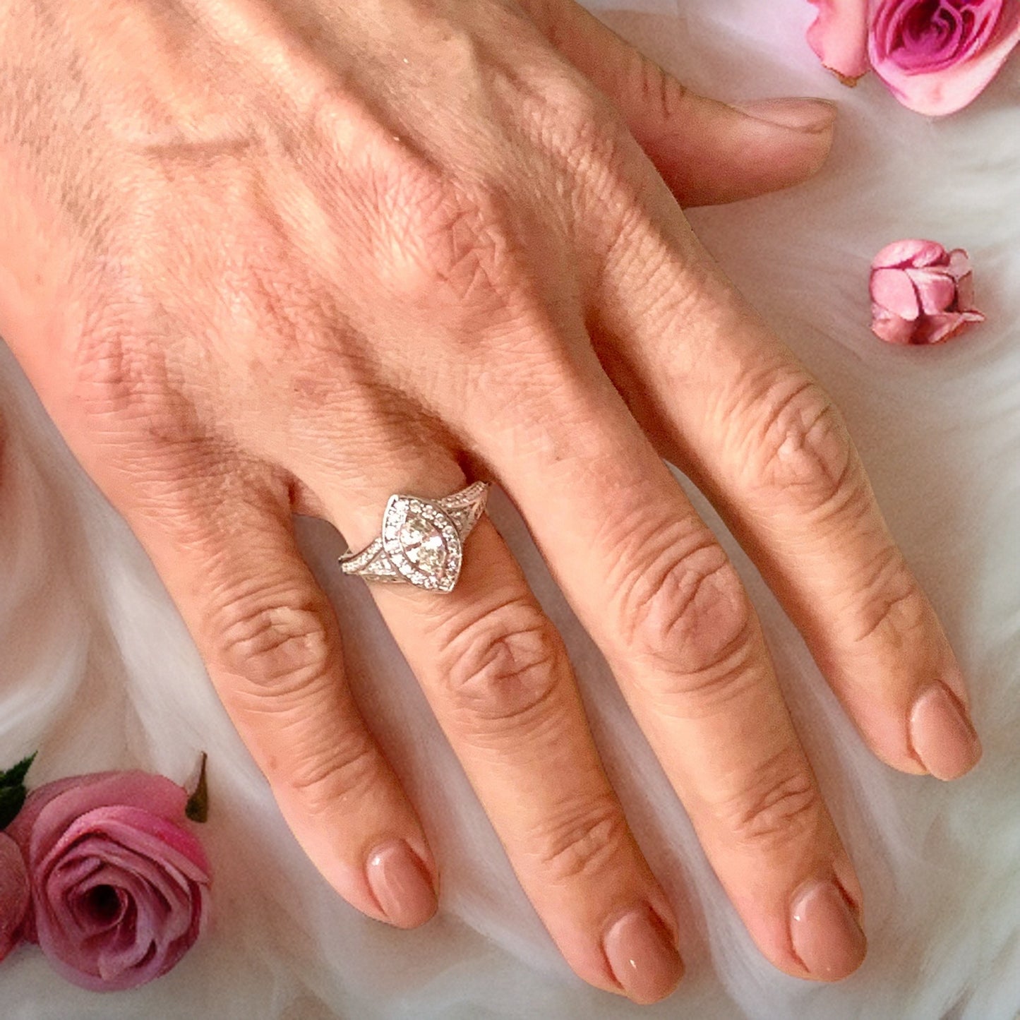 Diamond Ring Size 6.5 14k White Gold 0.45 TCW 4.88g Certified $5,950 120603 - Certified Fine Jewelry