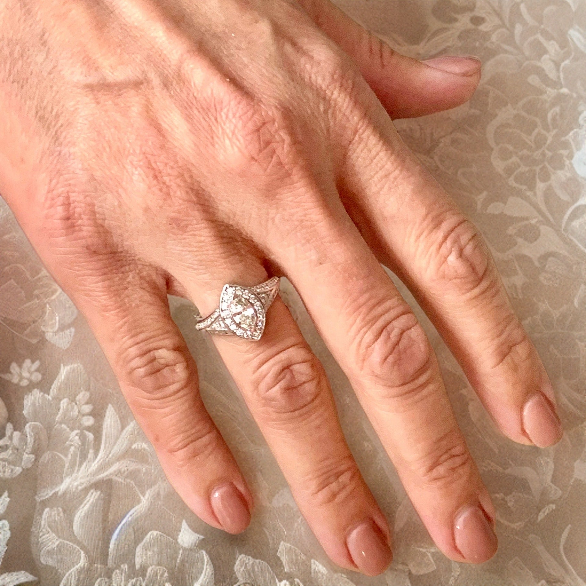 Diamond Ring Size 6.5 14k White Gold 0.45 TCW 4.88g Certified $5,950 120603 - Certified Fine Jewelry
