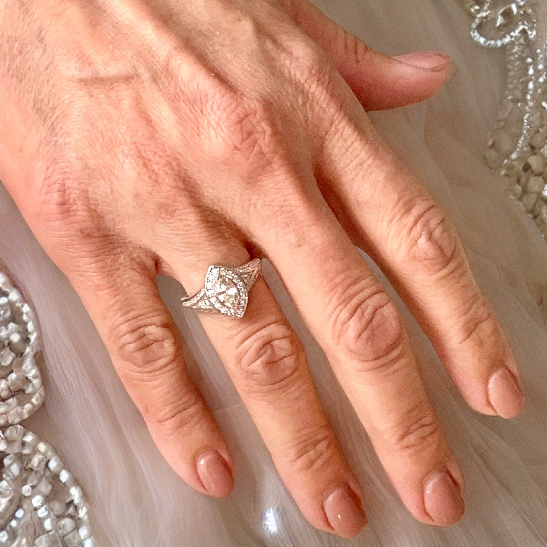 Diamond Ring Size 6.5 14k White Gold 0.45 TCW 4.88g Certified $5,950 120603 - Certified Fine Jewelry