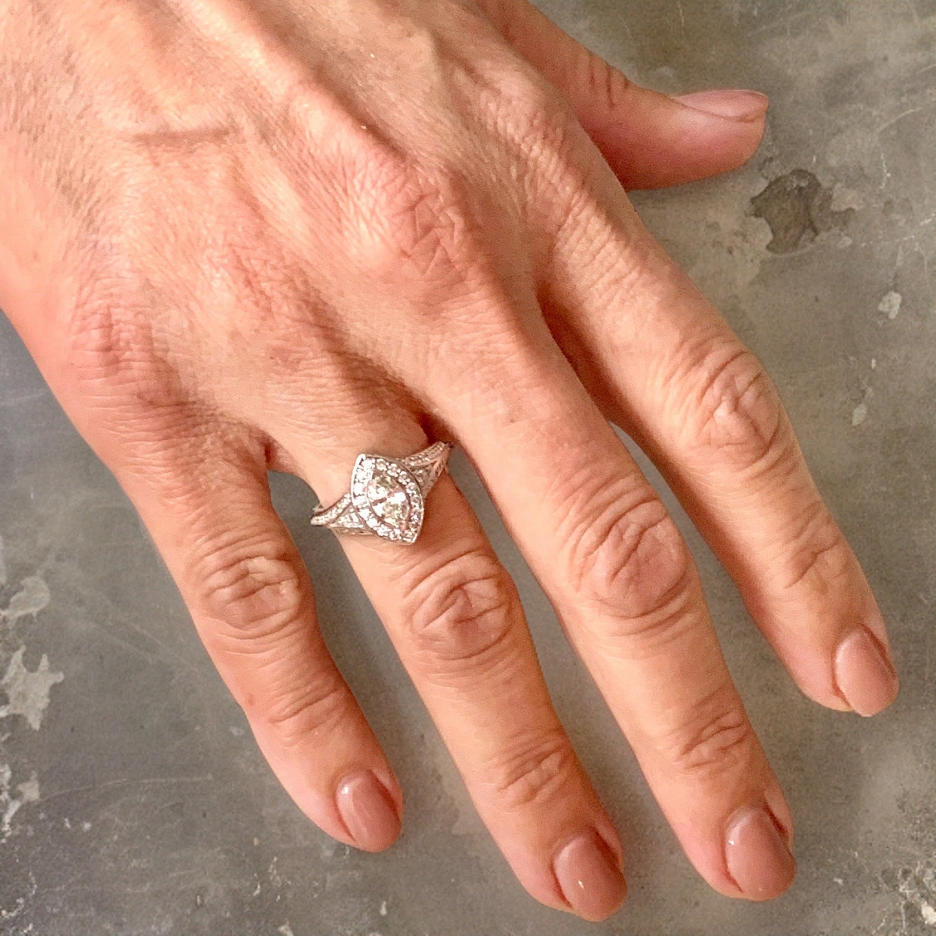 Diamond Ring Size 6.5 14k White Gold 0.45 TCW 4.88g Certified $5,950 120603 - Certified Fine Jewelry