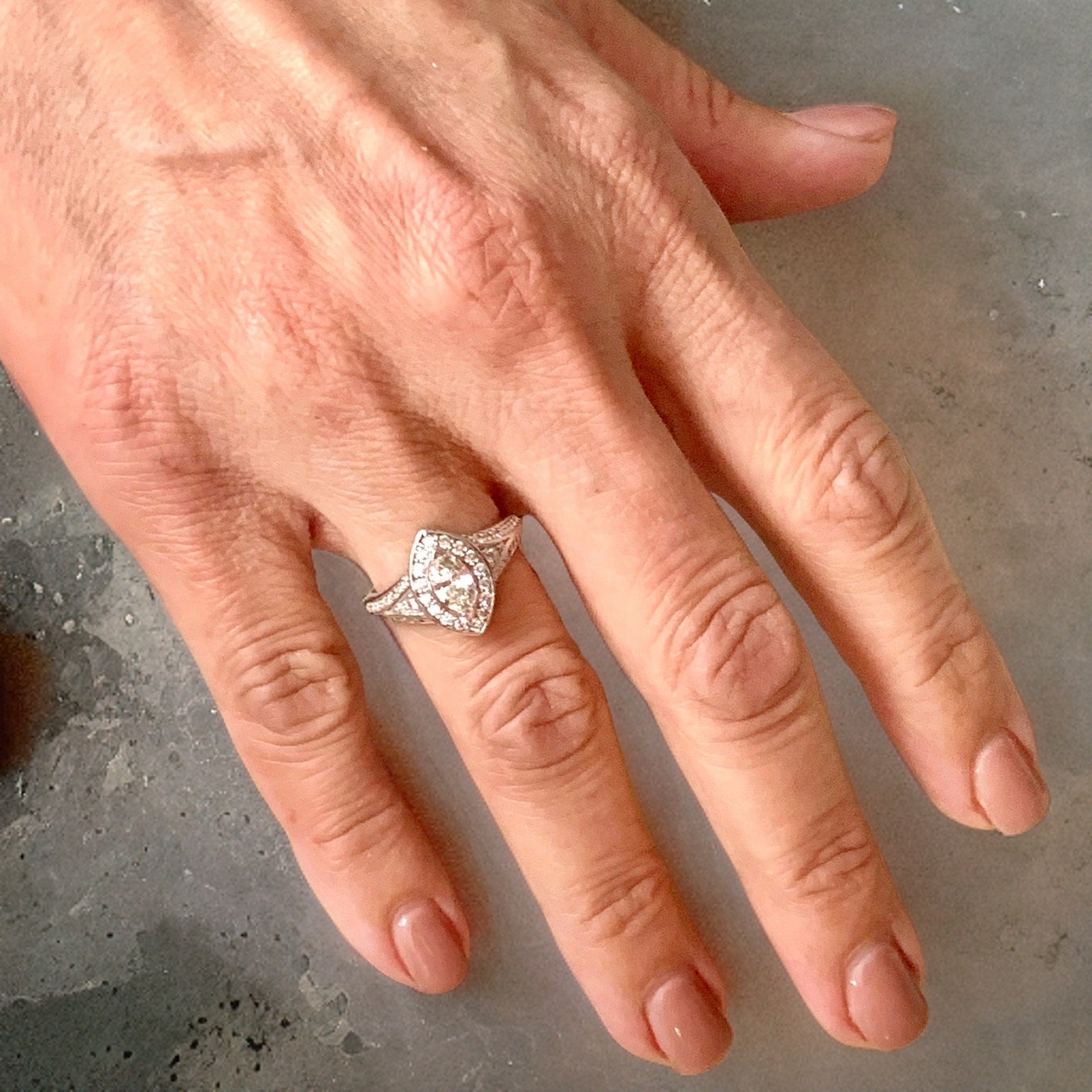 Diamond Ring Size 6.5 14k White Gold 0.45 TCW 4.88g Certified $5,950 120603 - Certified Fine Jewelry