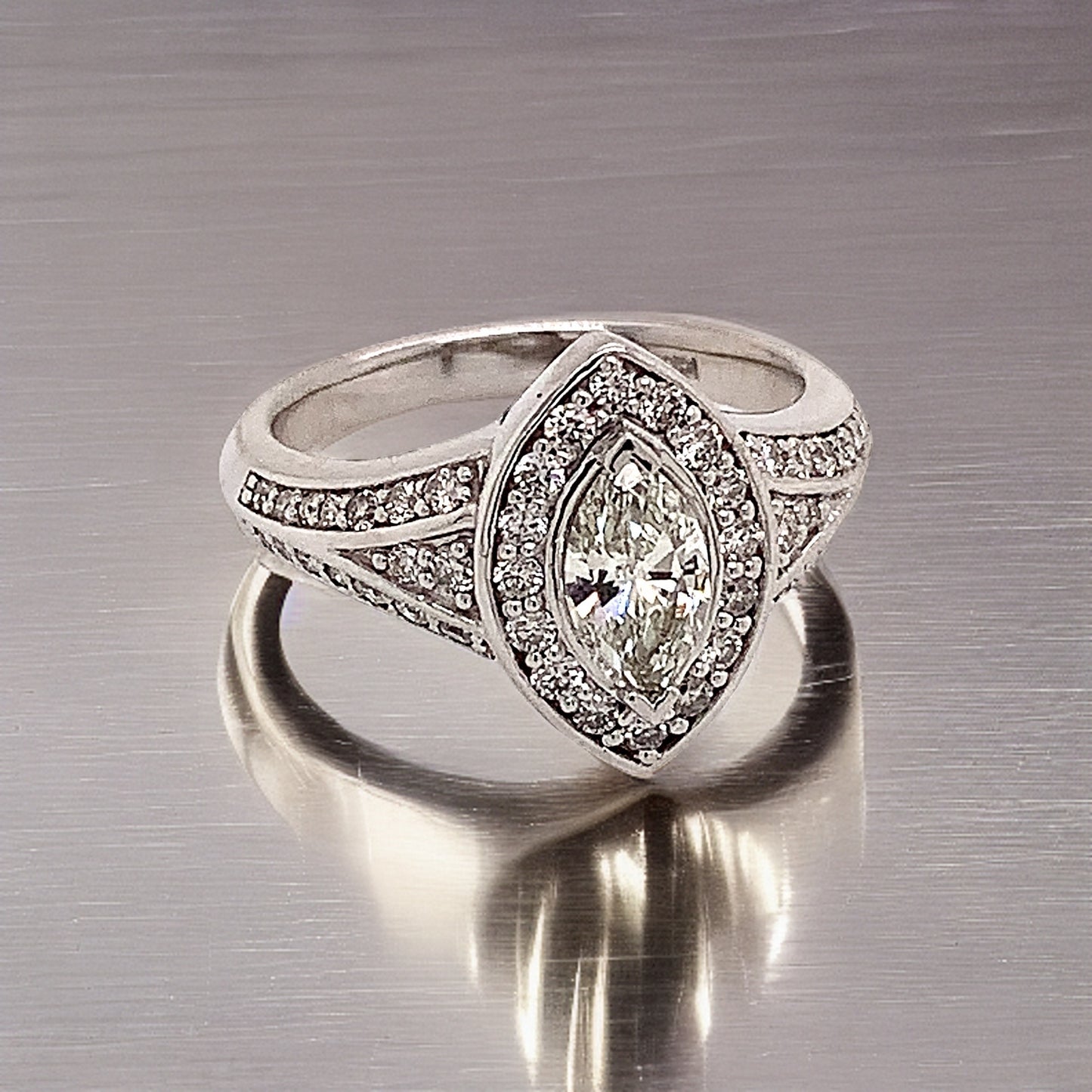 Diamond Ring Size 6.5 14k White Gold 0.45 TCW 4.88g Certified $5,950 120603 - Certified Fine Jewelry