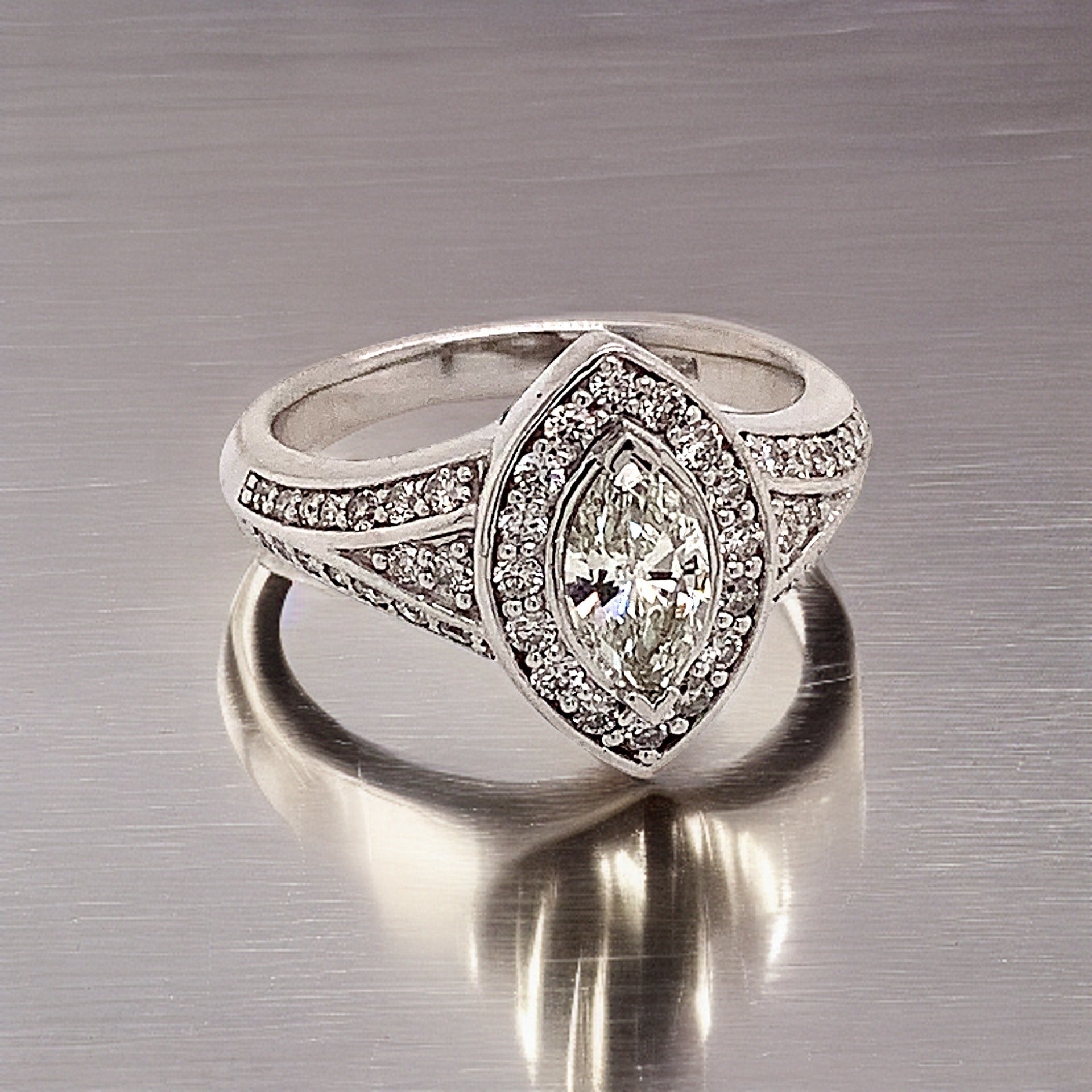 Diamond Ring Size 6.5 14k White Gold 0.45 TCW 4.88g Certified $5,950 120603 - Certified Fine Jewelry