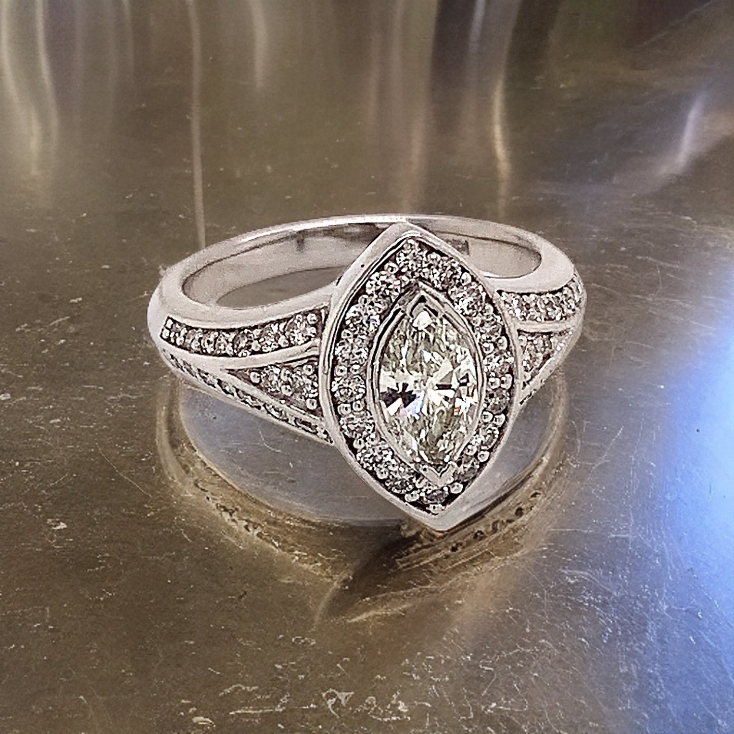 Diamond Ring Size 6.5 14k White Gold 0.45 TCW 4.88g Certified $5,950 120603 - Certified Fine Jewelry