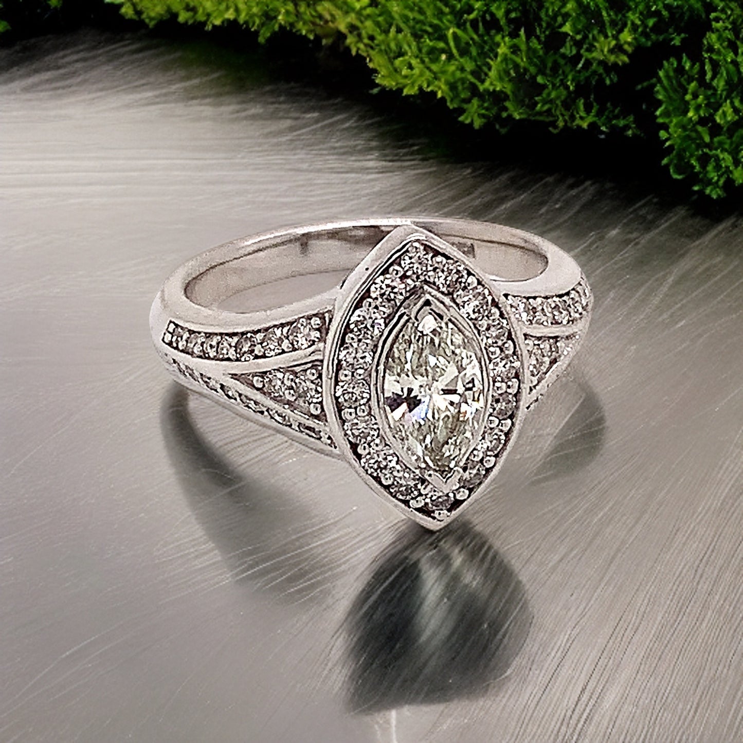 Diamond Ring Size 6.5 14k White Gold 0.45 TCW 4.88g Certified $5,950 120603 - Certified Fine Jewelry