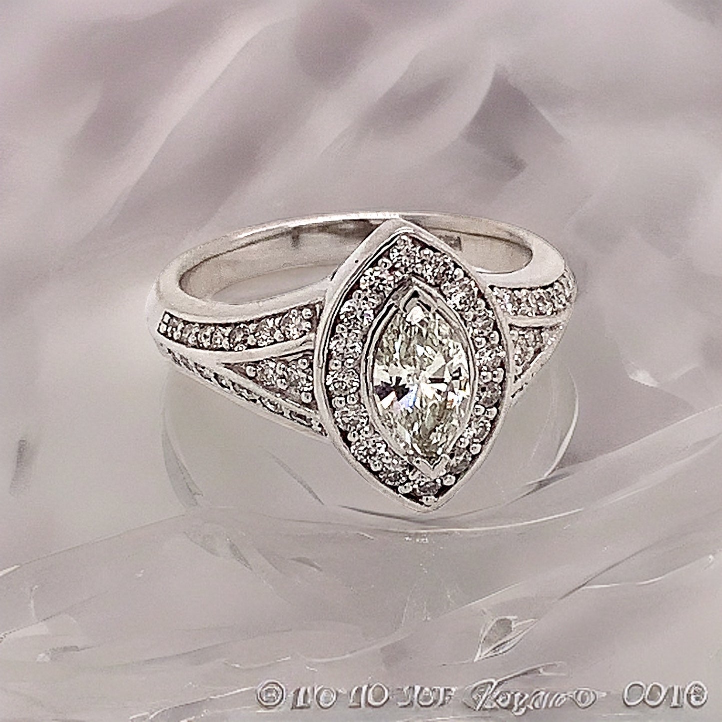 Diamond Ring Size 6.5 14k White Gold 0.45 TCW 4.88g Certified $5,950 120603 - Certified Fine Jewelry