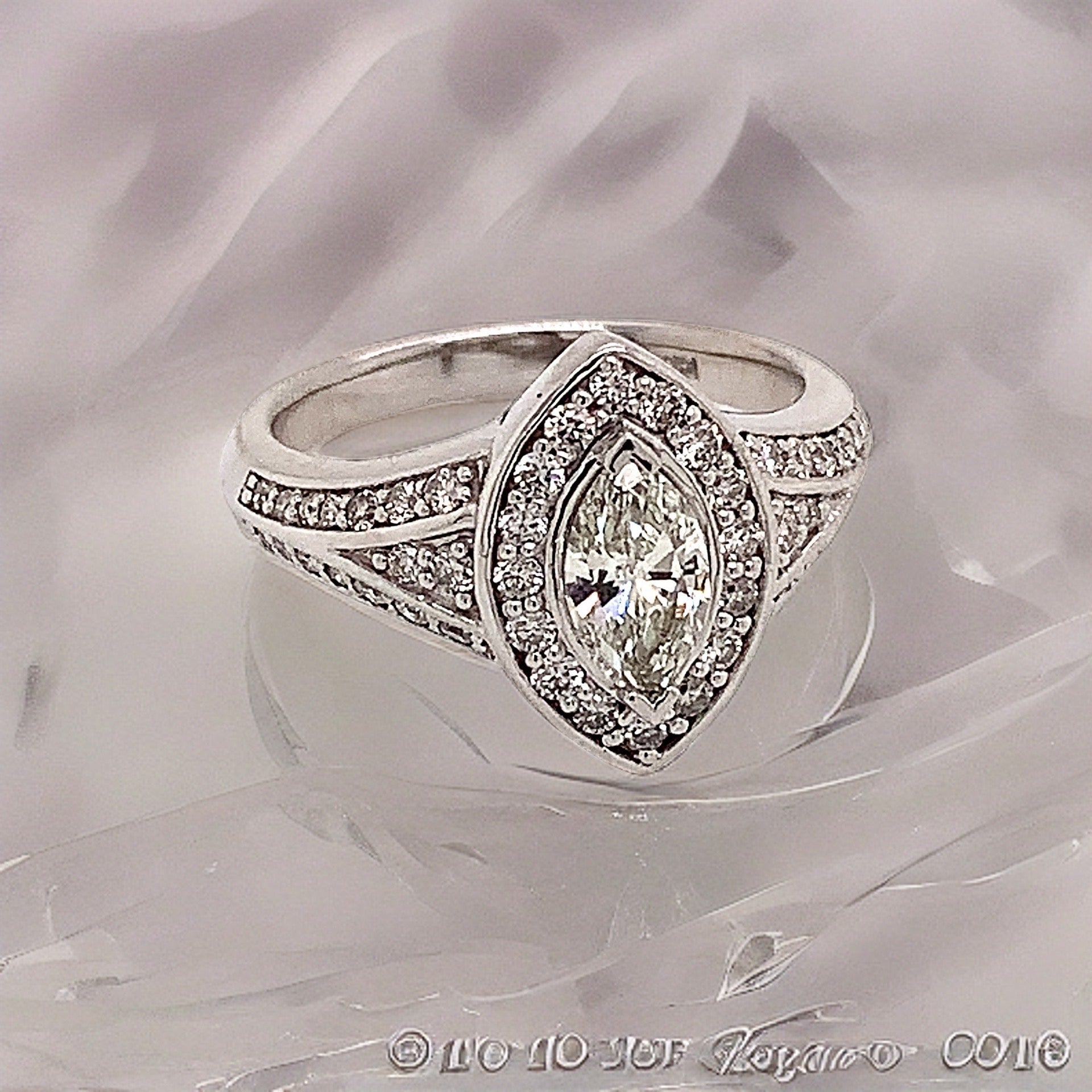Diamond Ring Size 6.5 14k White Gold 0.45 TCW 4.88g Certified $5,950 120603 - Certified Fine Jewelry