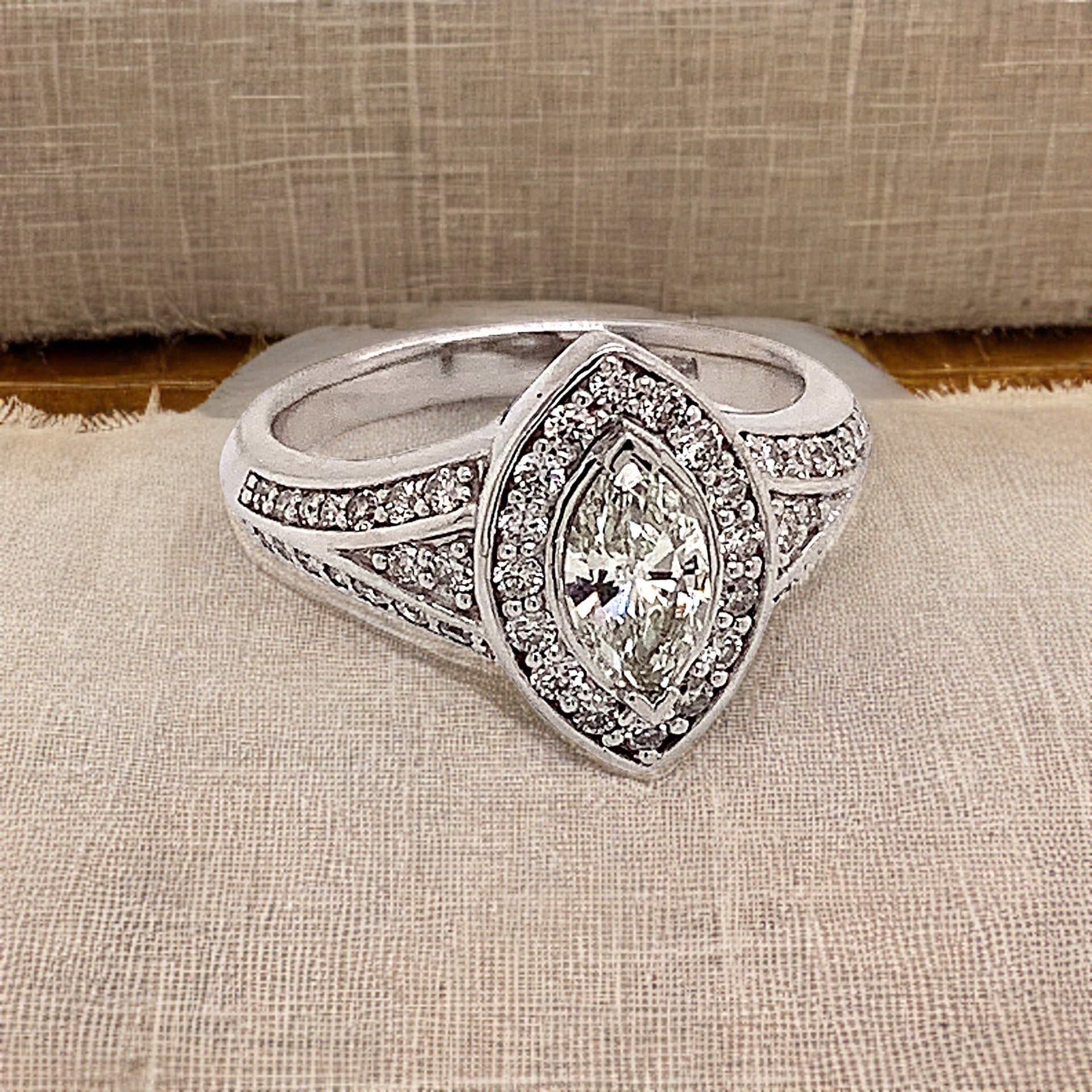 Diamond Ring Size 6.5 14k White Gold 0.45 TCW 4.88g Certified $5,950 120603 - Certified Fine Jewelry