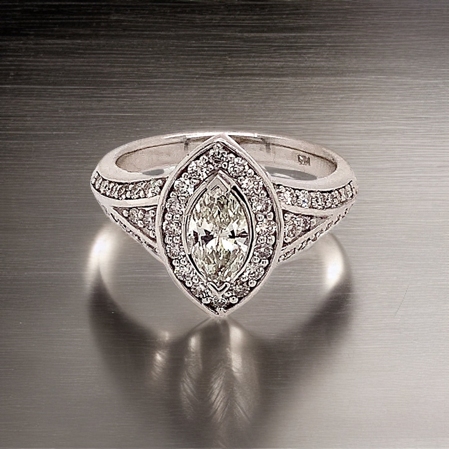 Diamond Ring Size 6.5 14k White Gold 0.45 TCW 4.88g Certified $5,950 120603 - Certified Fine Jewelry