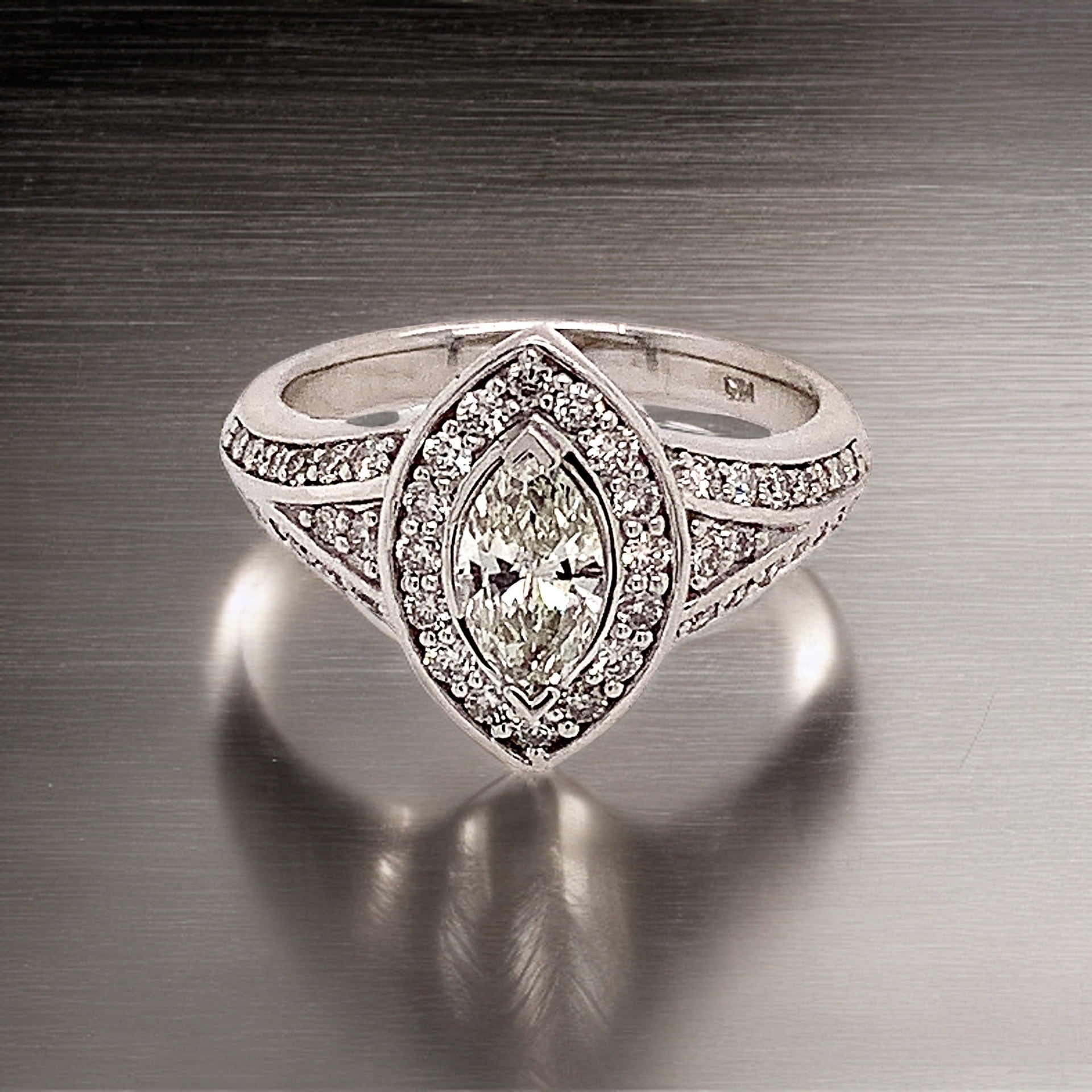 Diamond Ring Size 6.5 14k White Gold 0.45 TCW 4.88g Certified $5,950 120603 - Certified Fine Jewelry