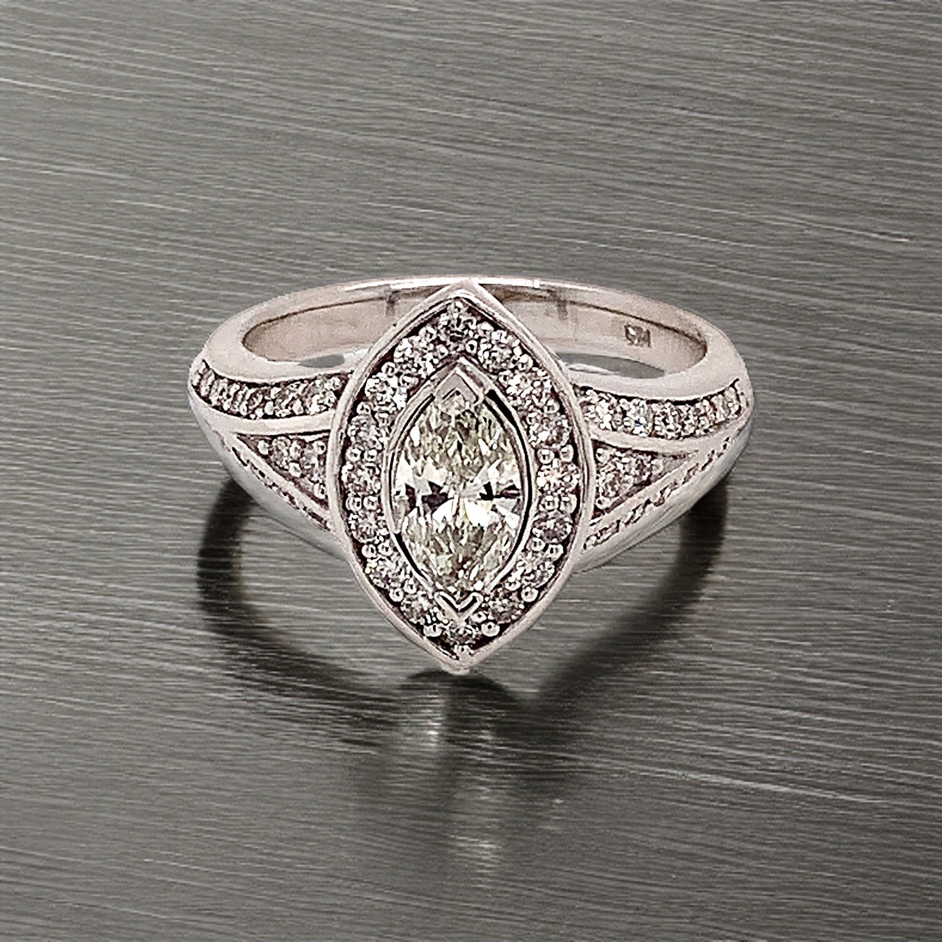 Diamond Ring Size 6.5 14k White Gold 0.45 TCW 4.88g Certified $5,950 120603 - Certified Fine Jewelry