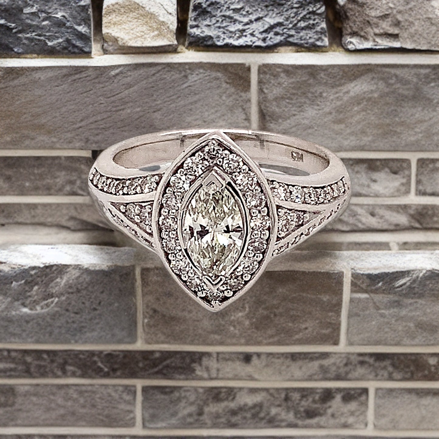 Diamond Ring Size 6.5 14k White Gold 0.45 TCW 4.88g Certified $5,950 120603 - Certified Fine Jewelry