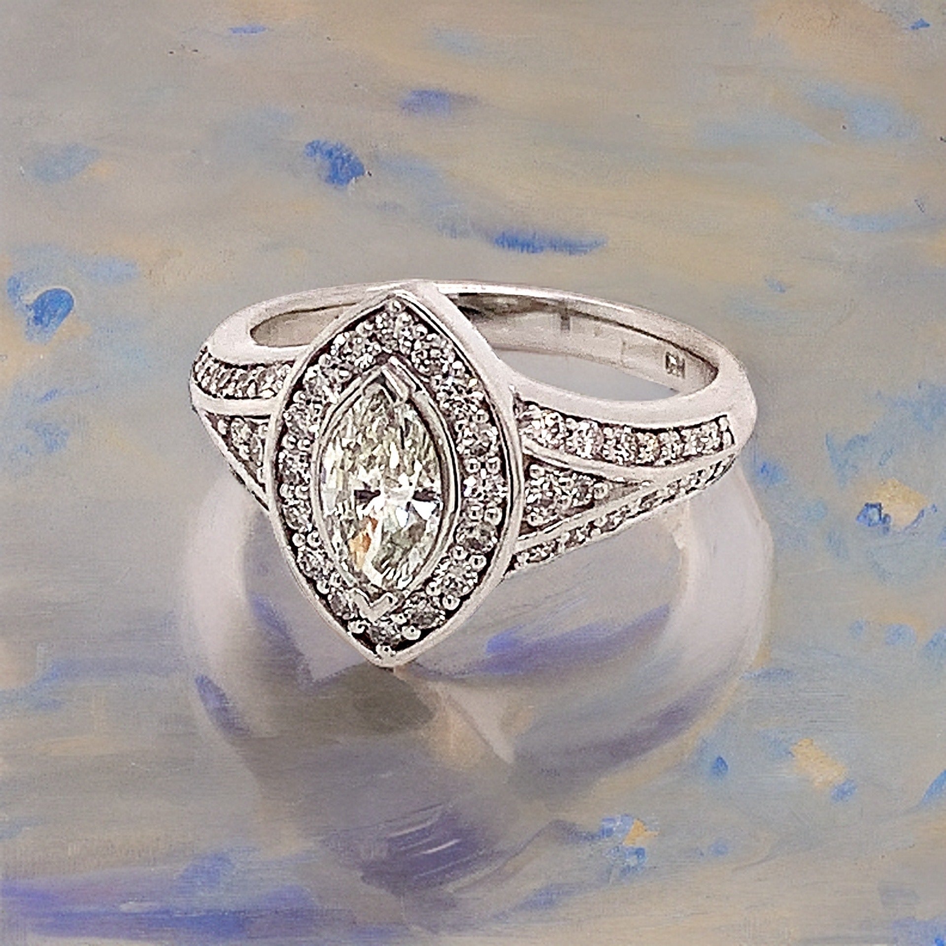 Diamond Ring Size 6.5 14k White Gold 0.45 TCW 4.88g Certified $5,950 120603 - Certified Fine Jewelry