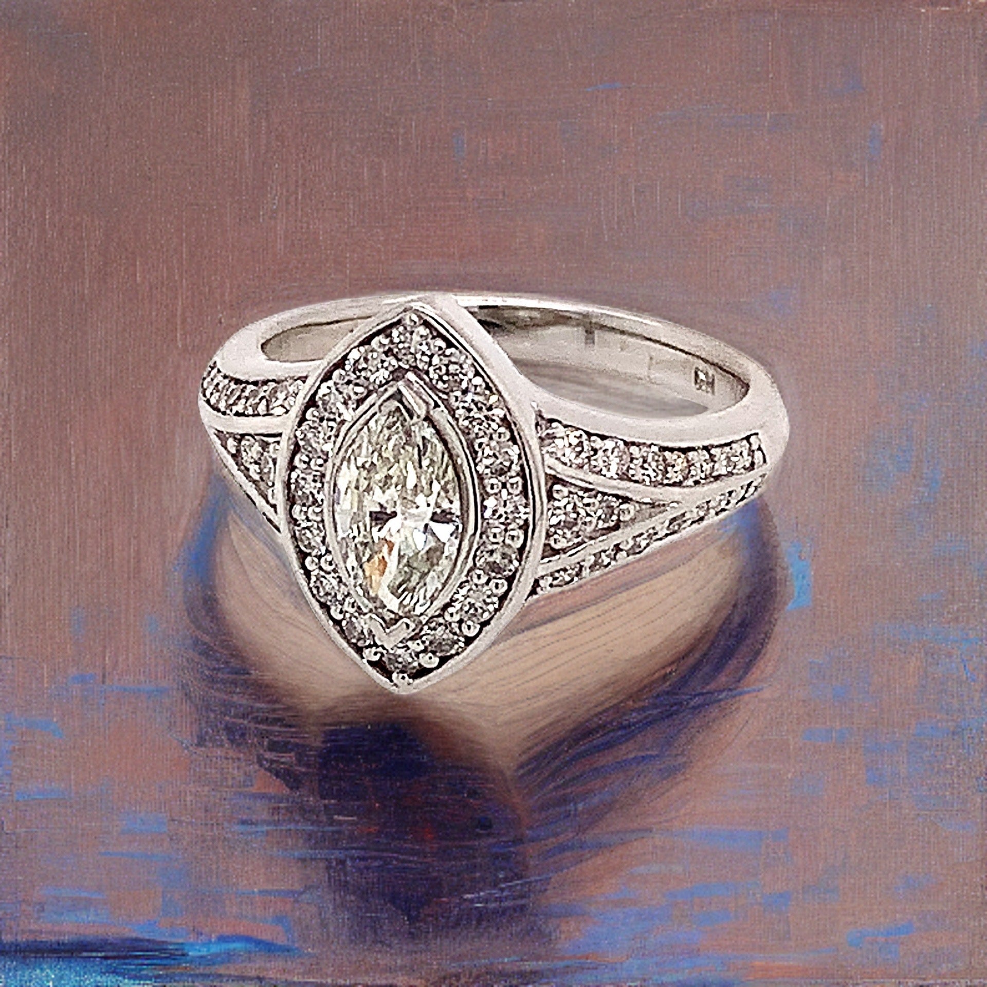 Diamond Ring Size 6.5 14k White Gold 0.45 TCW 4.88g Certified $5,950 120603 - Certified Fine Jewelry
