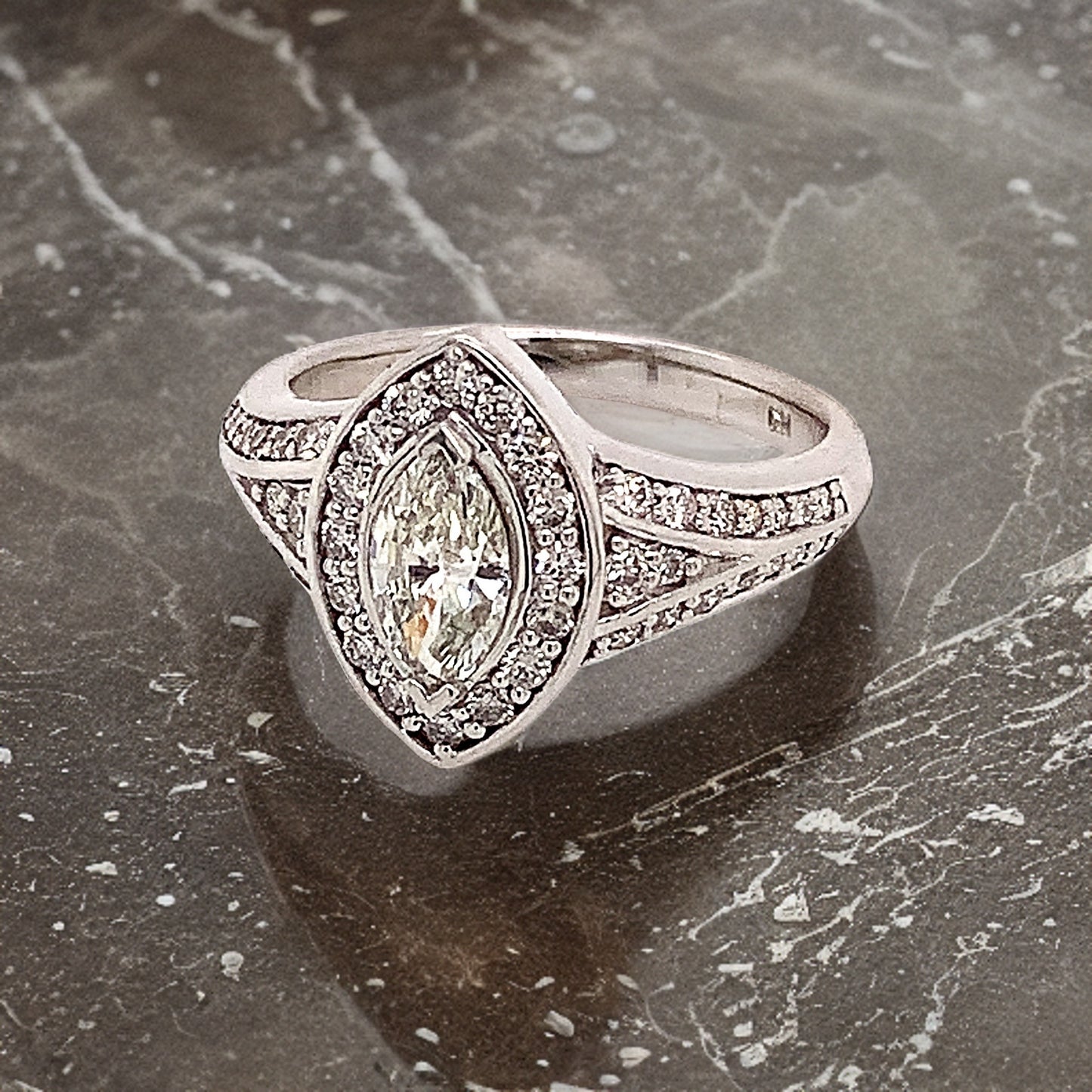 Diamond Ring Size 6.5 14k White Gold 0.45 TCW 4.88g Certified $5,950 120603 - Certified Fine Jewelry