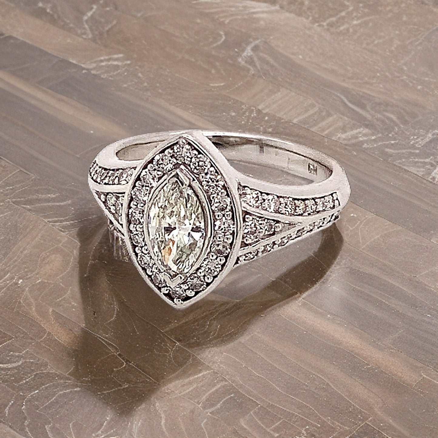 Diamond Ring Size 6.5 14k White Gold 0.45 TCW 4.88g Certified $5,950 120603 - Certified Fine Jewelry