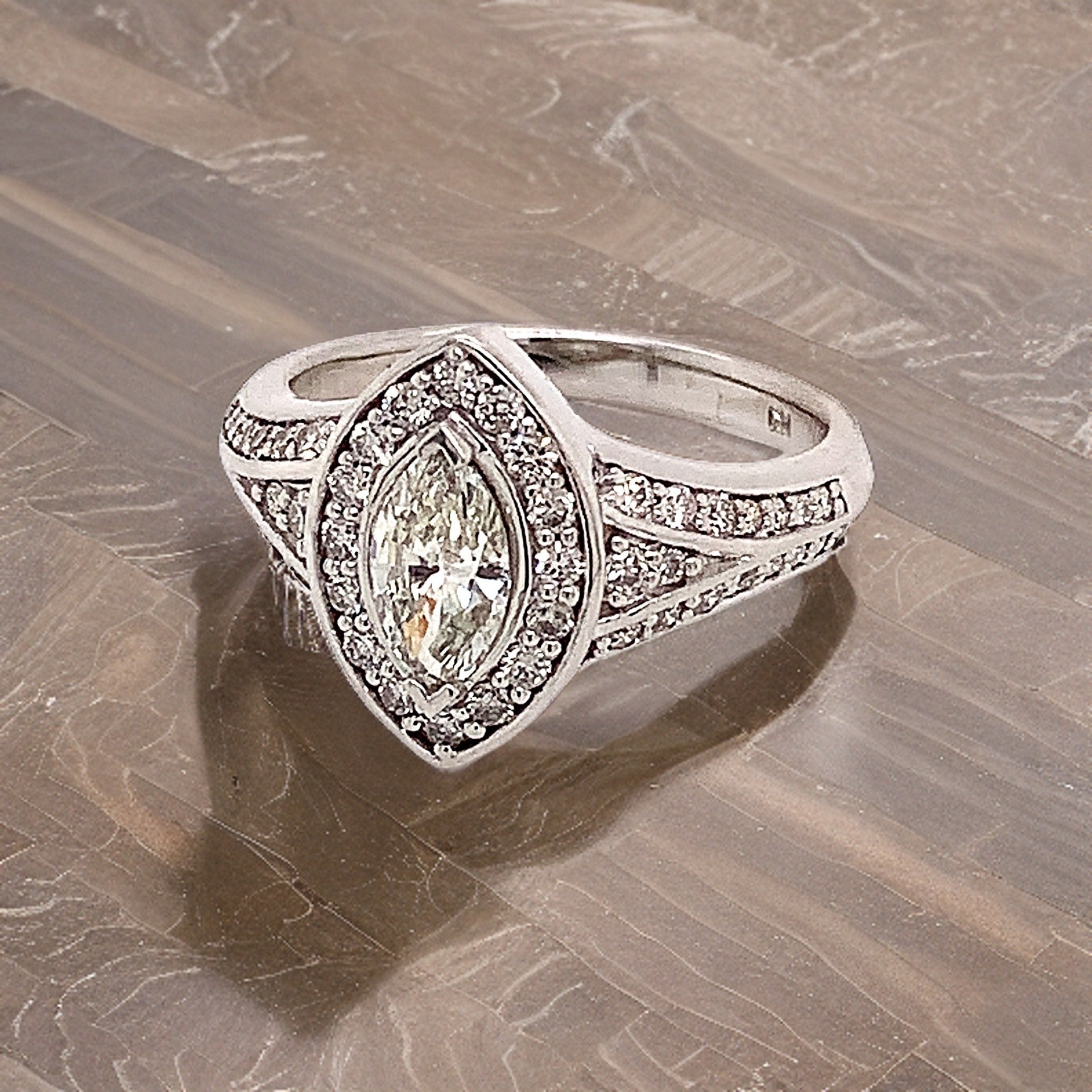 Diamond Ring Size 6.5 14k White Gold 0.45 TCW 4.88g Certified $5,950 120603 - Certified Fine Jewelry