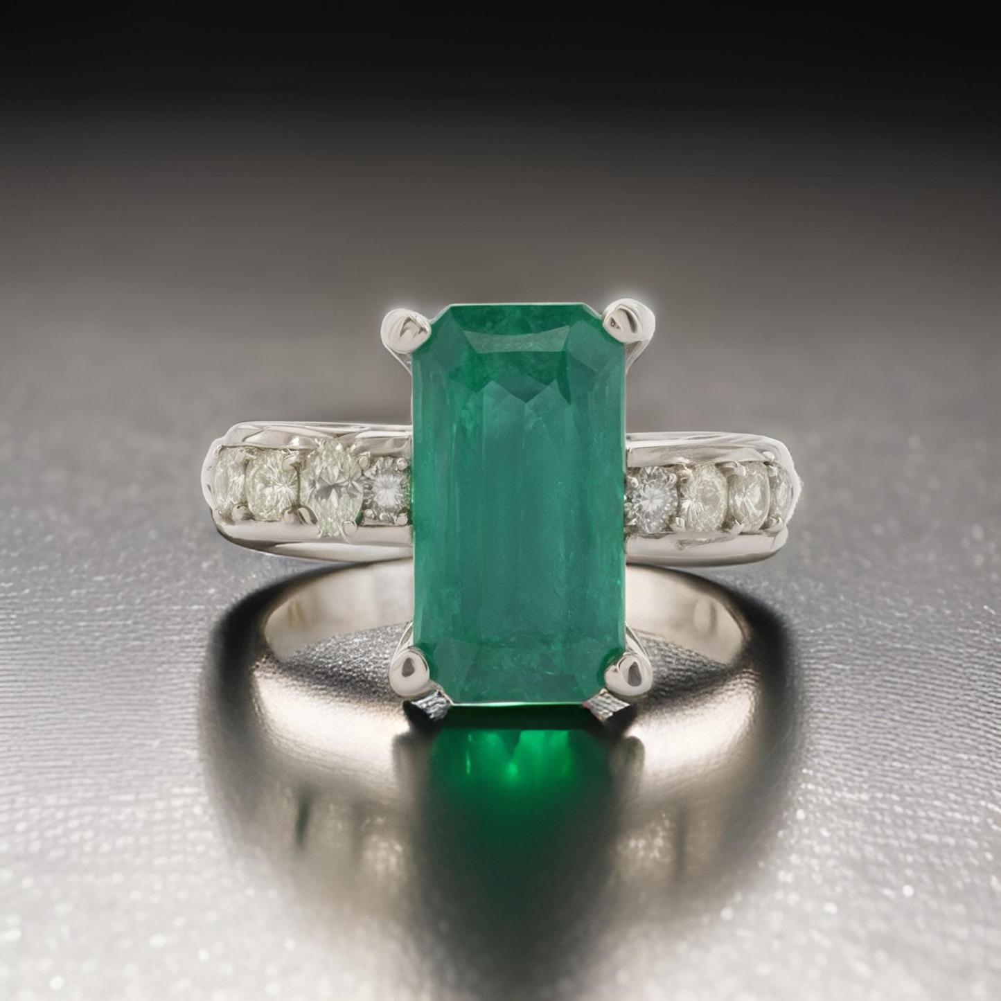 Natural Emerald Diamond Ring Size 6 14k Gold 2.95 TCW Certified $5,950 113434