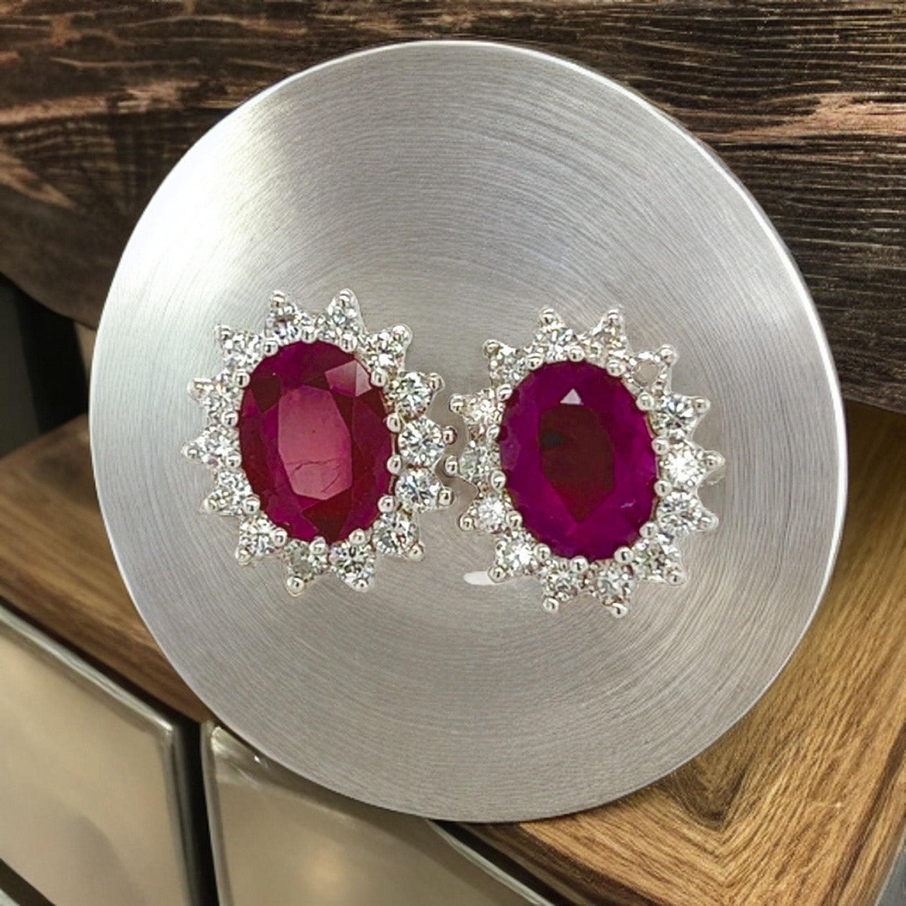Natural Ruby Diamond Earrings 14k Gold 4.04 TCW Certified $5,250 215094 - Certified Fine Jewelry