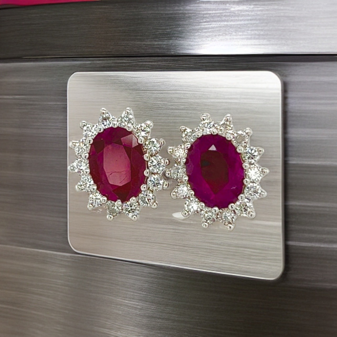 Natural Ruby Diamond Earrings 14k Gold 4.04 TCW Certified $5,250 215094 - Certified Fine Jewelry