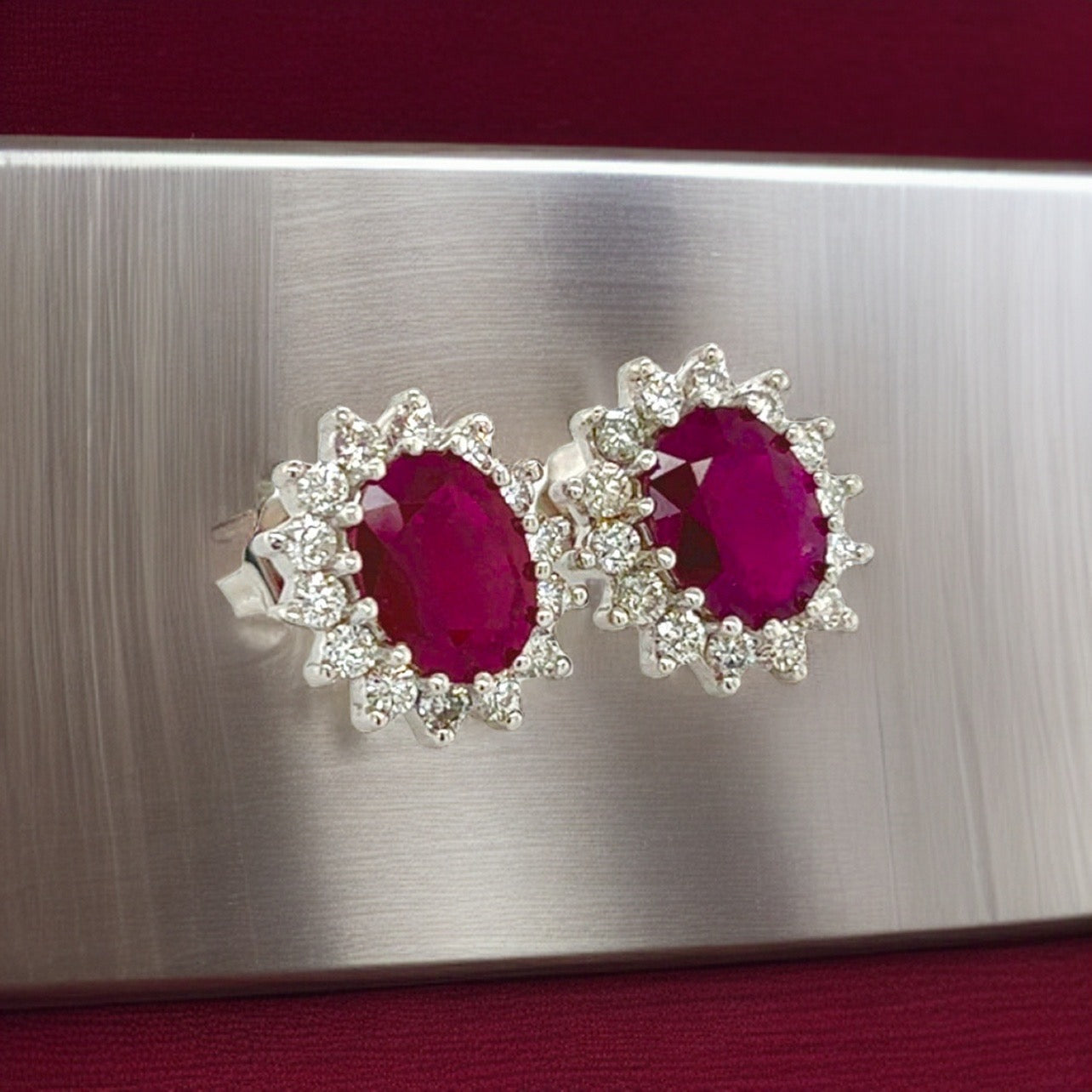 Natural Ruby Diamond Earrings 14k Gold 4.04 TCW Certified $5,250 215094 - Certified Fine Jewelry