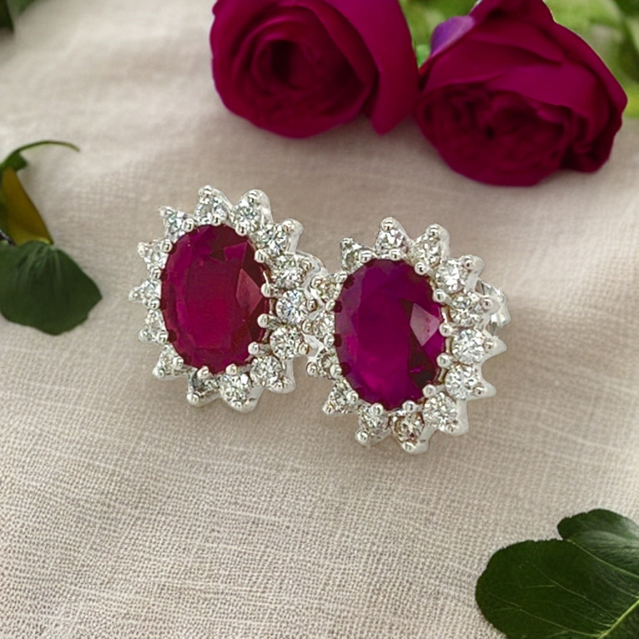 Natural Ruby Diamond Earrings 14k Gold 4.04 TCW Certified $5,250 215094 - Certified Fine Jewelry