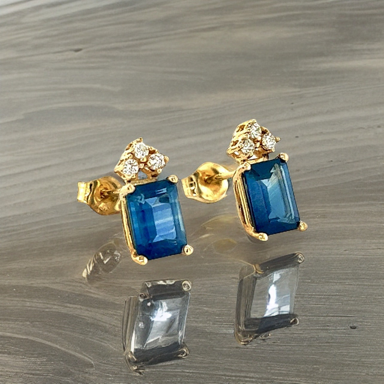 Natural Sapphire Diamond Earrings 14k Gold 2.14 TCW Certified $2,950 121247 - Certified Fine Jewelry