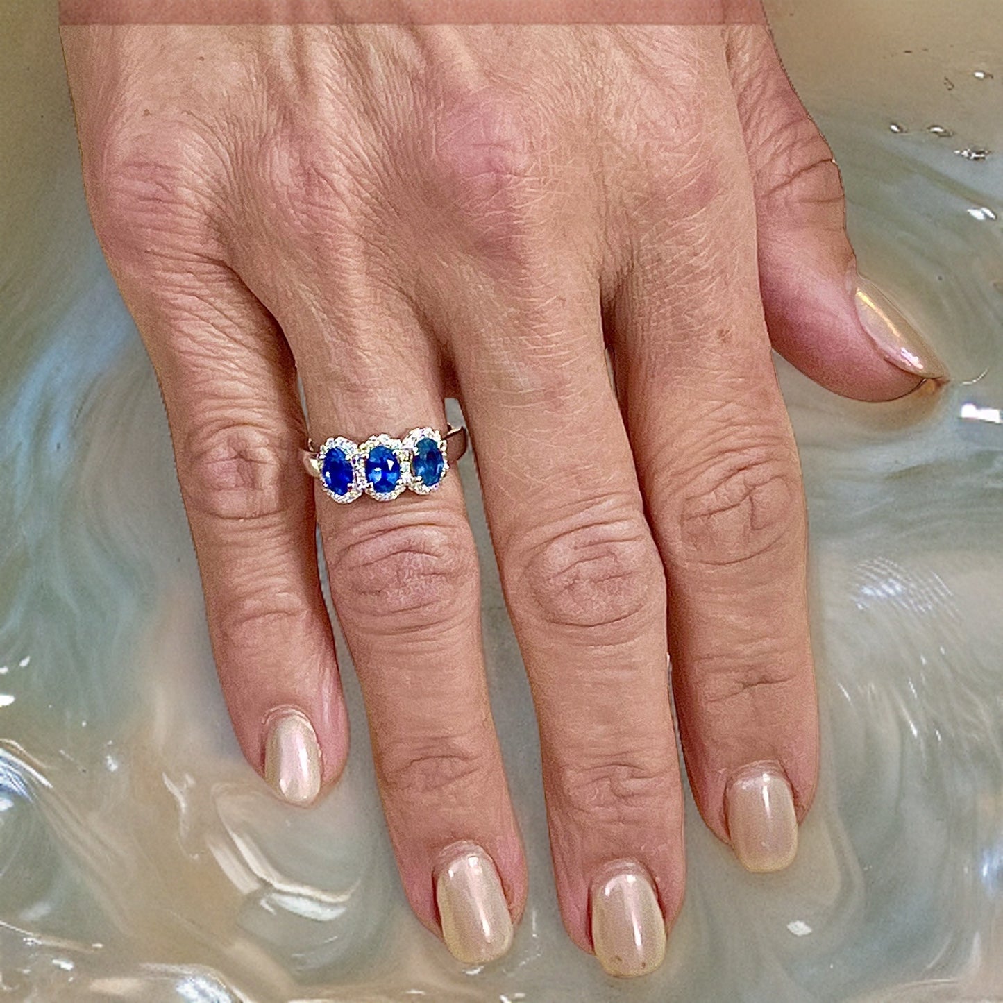 Natural Sapphire Diamond Ring 7 14k W Gold 1.67 TCW Certified $4,975 218113 - Certified Fine Jewelry