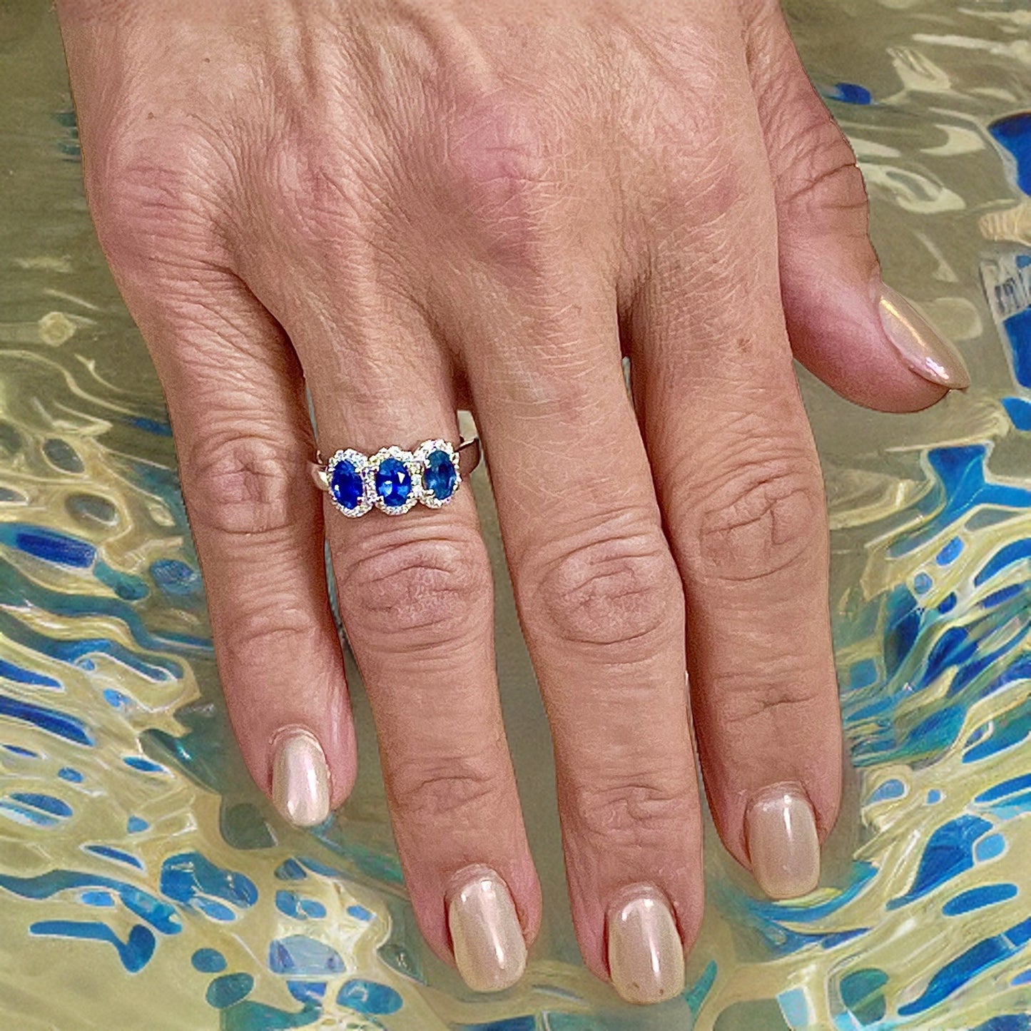 Natural Sapphire Diamond Ring 7 14k W Gold 1.67 TCW Certified $4,975 218113 - Certified Fine Jewelry