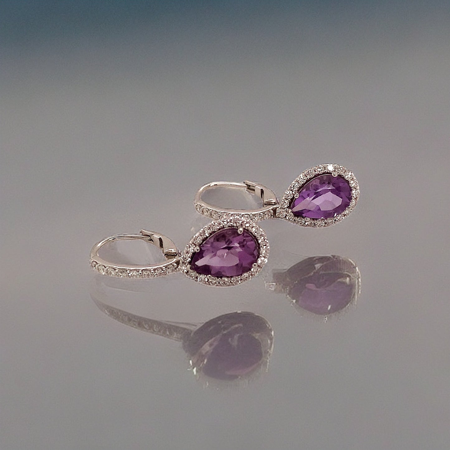 Natural Amethyst Diamond Earrings 14k Gold 4.25 TCW Certified $3,950 120527 - Certified Fine Jewelry