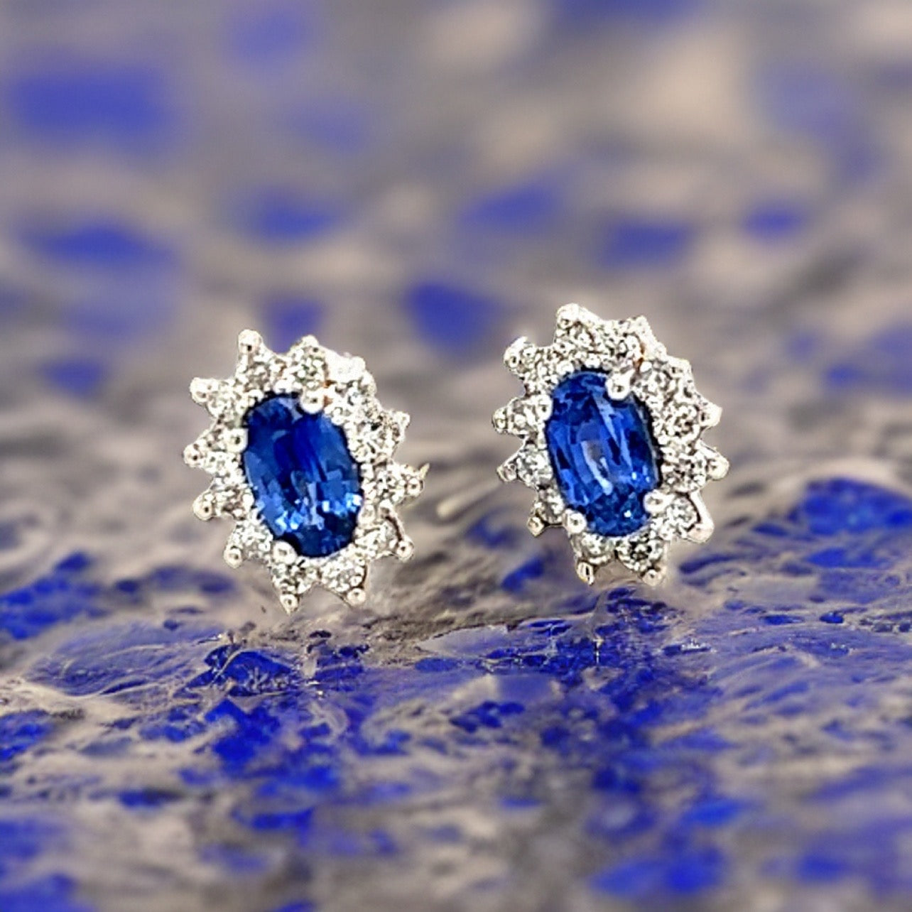 Natural Sapphire Diamond Stud Earrings 14k Gold 0.84 TCW Certified $2,975 215098 - Certified Fine Jewelry