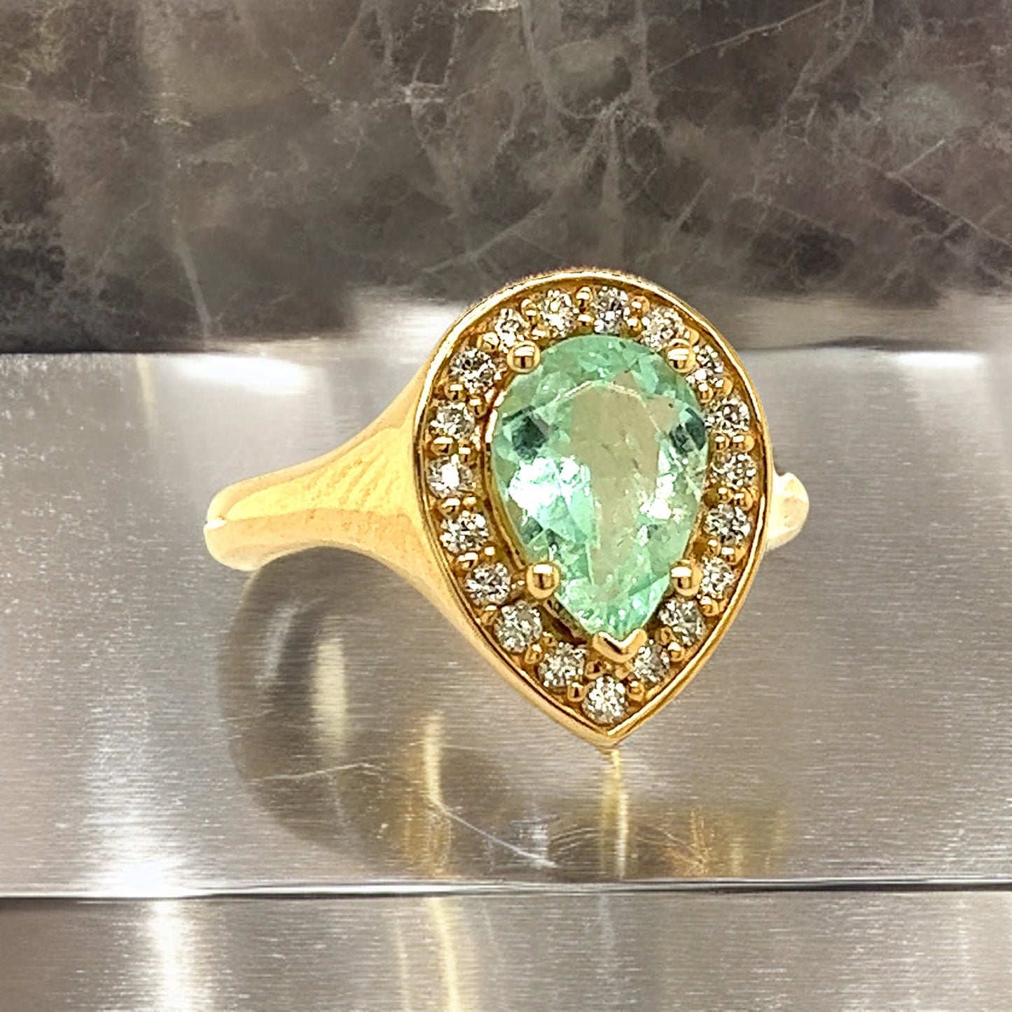 Natural Emerald Diamond Ring Size 6.5 14k Y Gold 1.74 TCW Certified $4,950 216677 - Certified Fine Jewelry