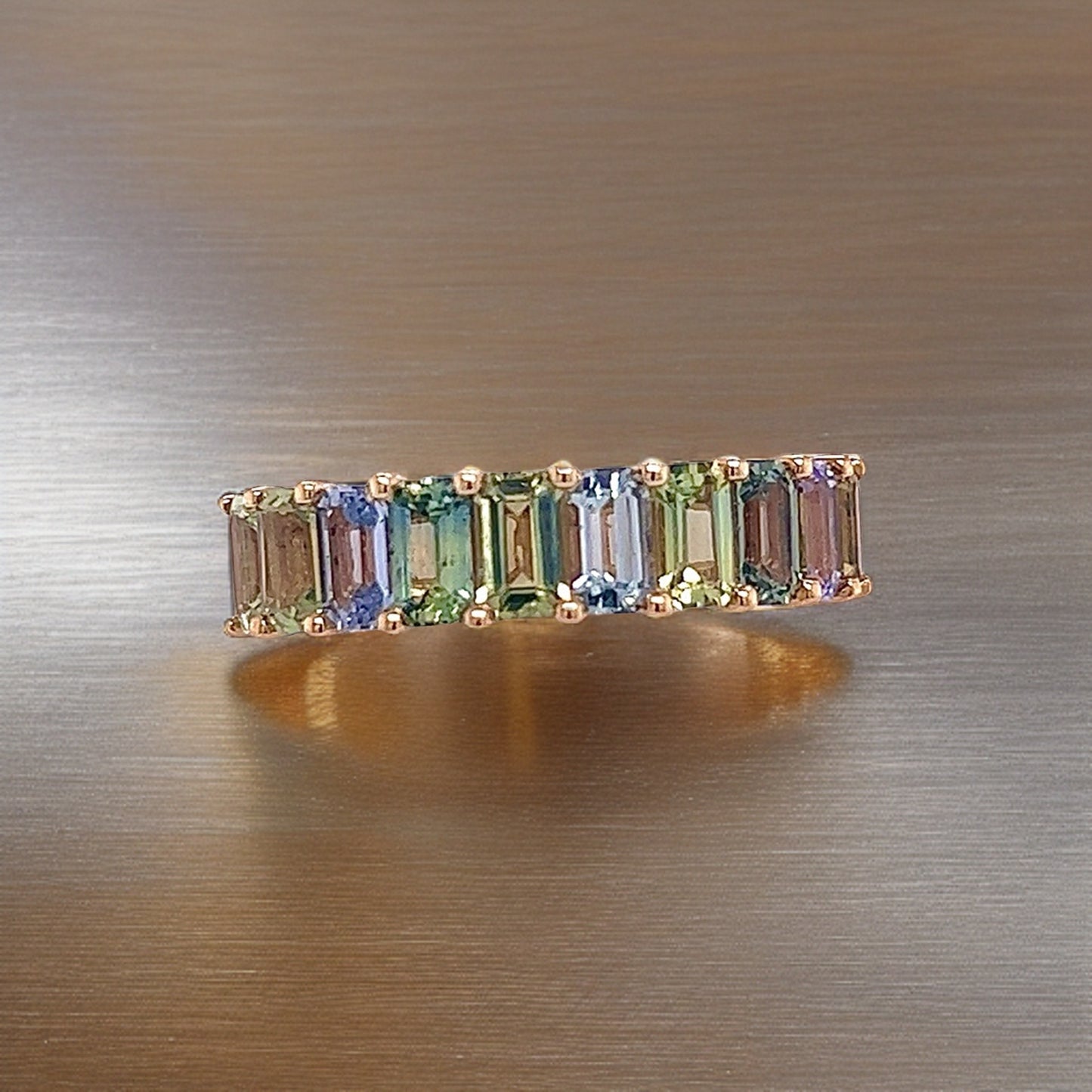 Natural Multicolored Sapphire Ring Size 6.5 14k Y Gold 5.28 TCW Certified $3,950 217066 - Certified Fine Jewelry