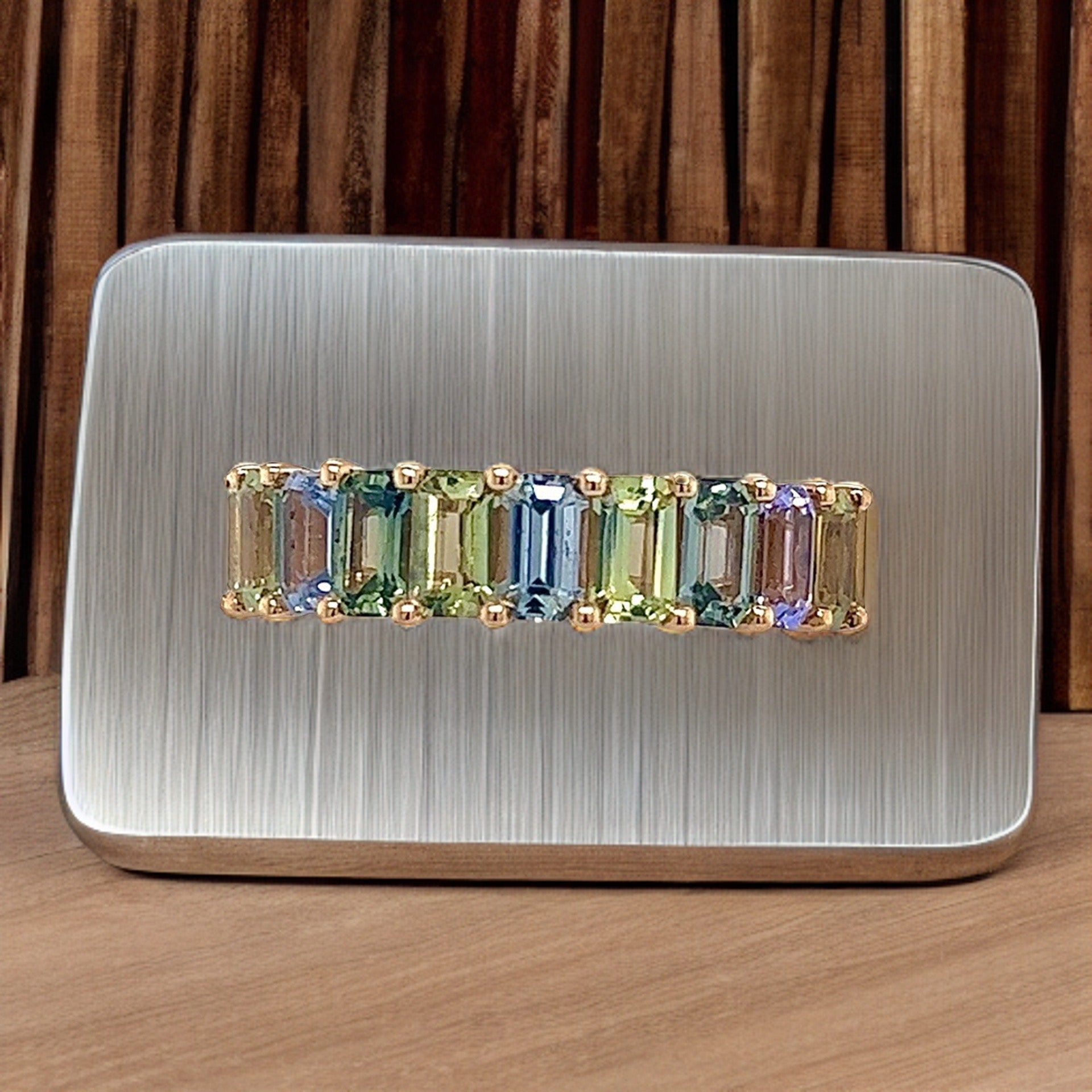 Natural Multicolored Sapphire Ring Size 6.5 14k Y Gold 5.28 TCW Certified $3,950 217066 - Certified Fine Jewelry