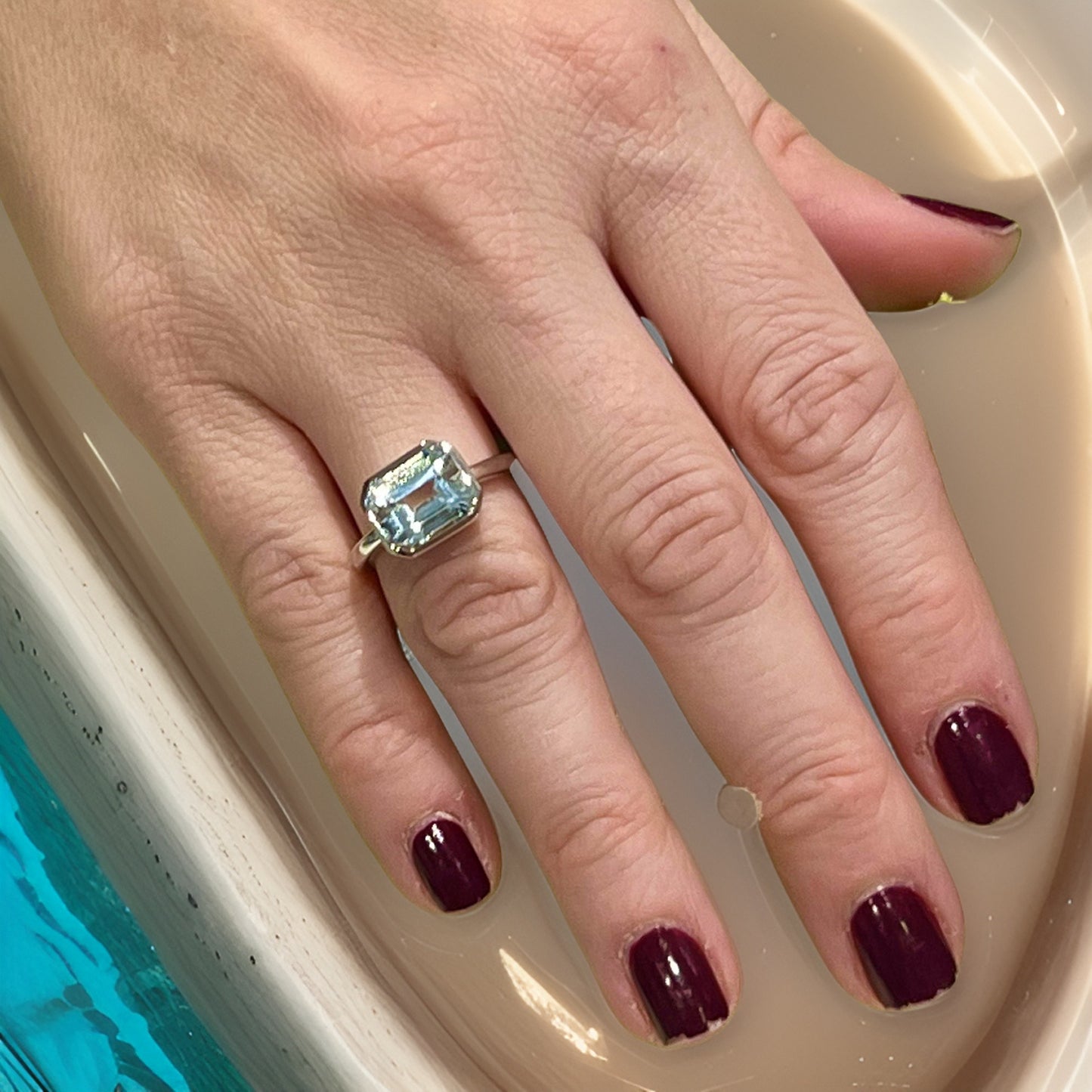 Natural Aquamarine Ring 6.5 14k White Gold 3.21 TCW Certified $2,190 221344 - Certified Fine Jewelry