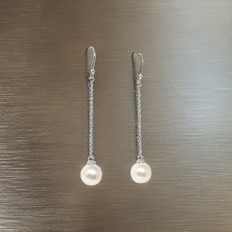 Akoya Pearl Drop Earrings14k Gold Women 9.3 mm Certified $780 721023 - Certified Fine Jewelry