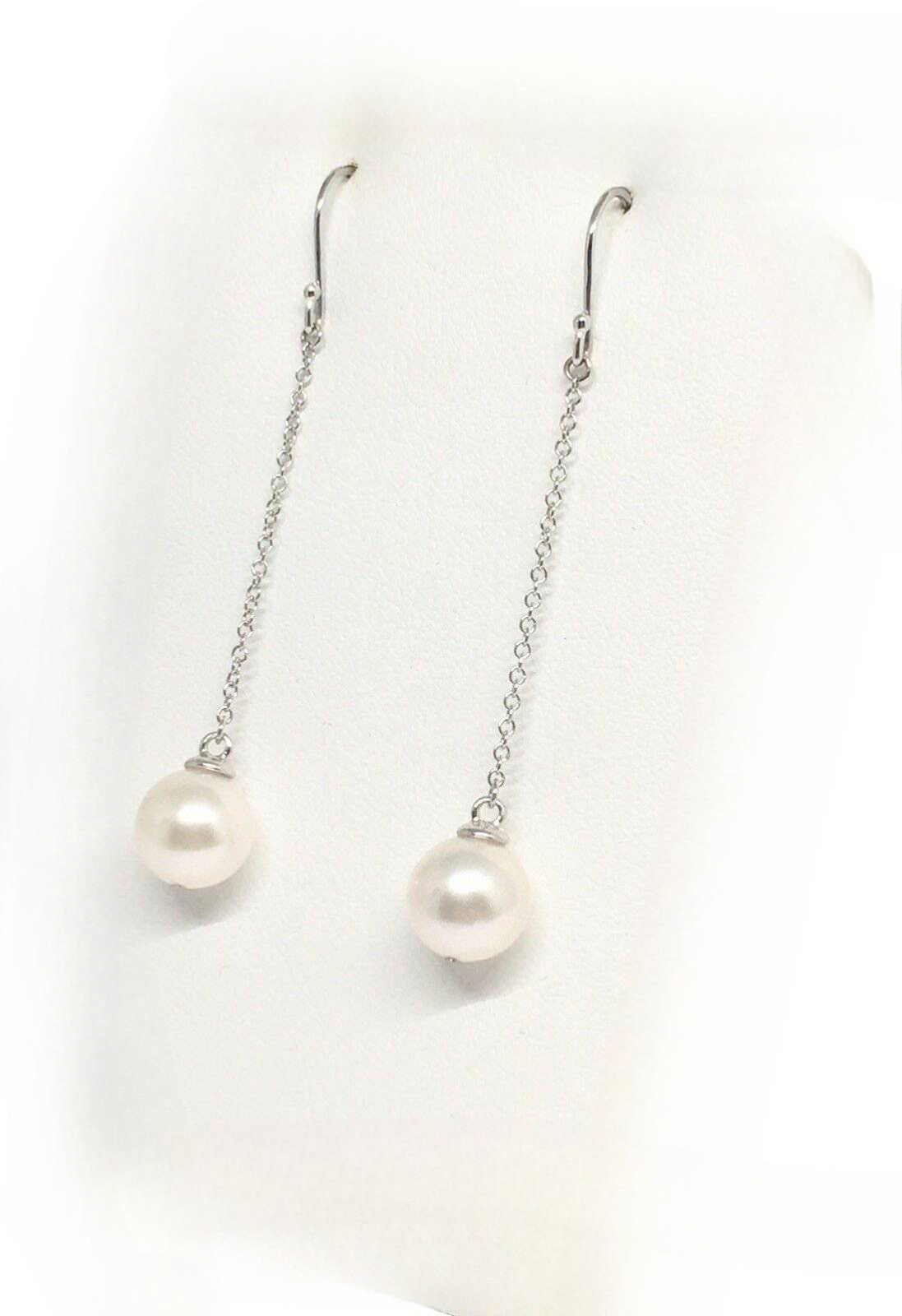 Akoya Pearl Drop Earrings14k Gold Women 9.3 mm Certified $780 721023 - Certified Fine Jewelry