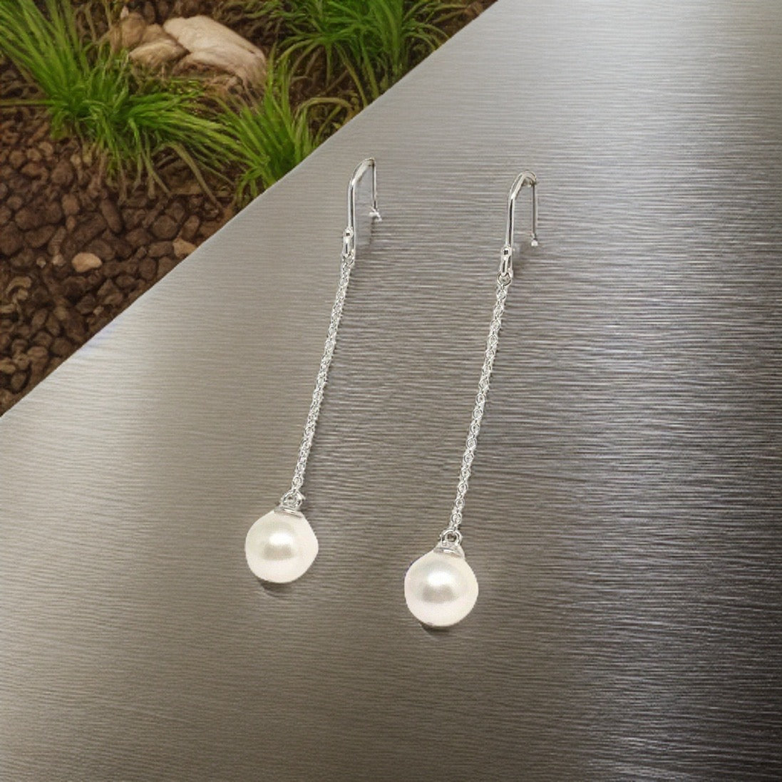 Akoya Pearl Drop Earrings14k Gold Women 9.3 mm Certified $780 721023 - Certified Fine Jewelry