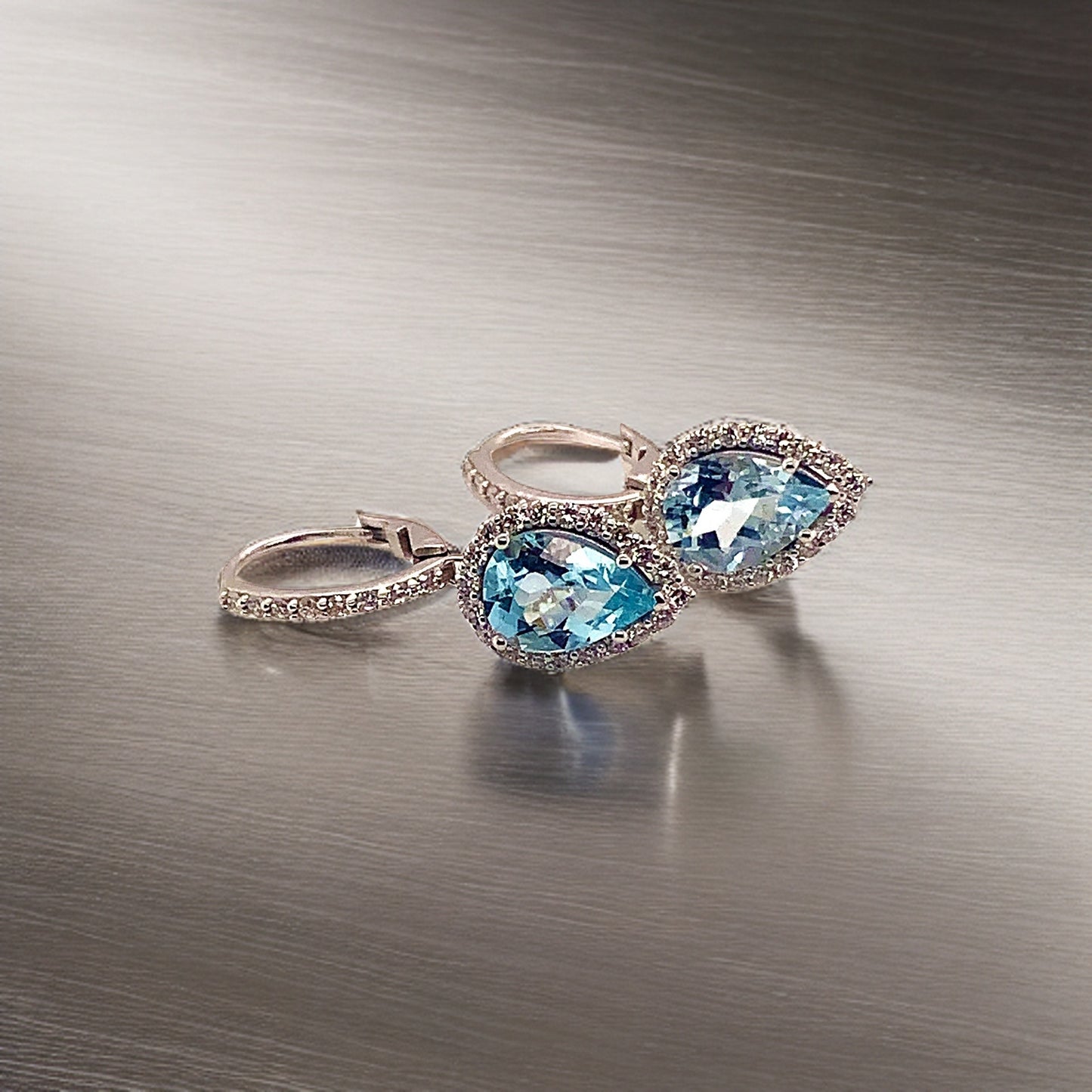 Natural Aquamarine Diamond Earrings 14k Gold 3.61 TCW Certified $5,950 118916 - Certified Fine Jewelry