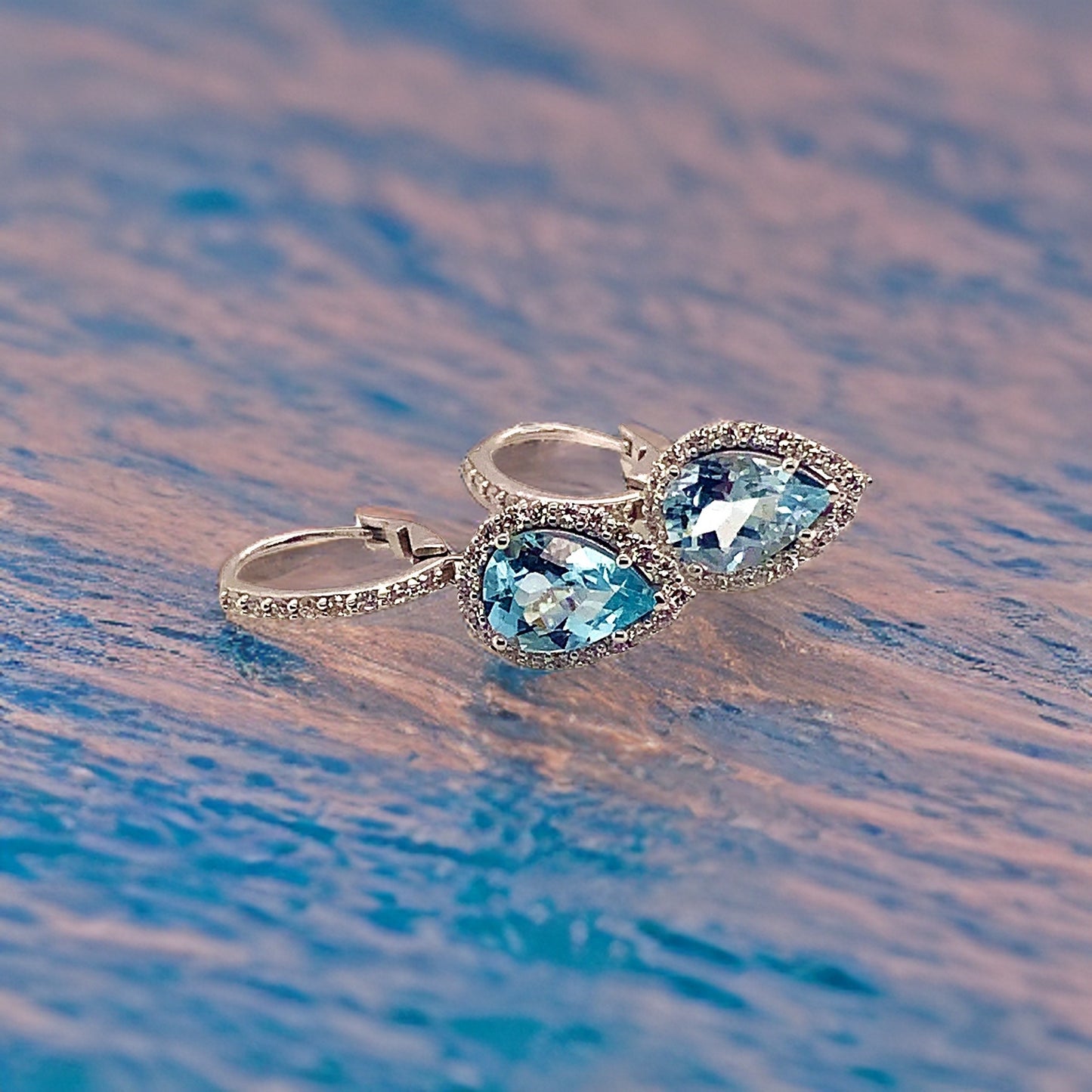 Natural Aquamarine Diamond Earrings 14k Gold 3.61 TCW Certified $5,950 118916 - Certified Fine Jewelry