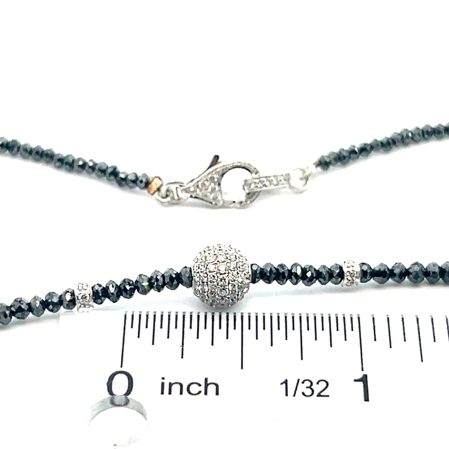 Diamond Black White Necklace 19 TCW 18k Gold 16 in Certified $5,950 920471 - Certified Fine Jewelry