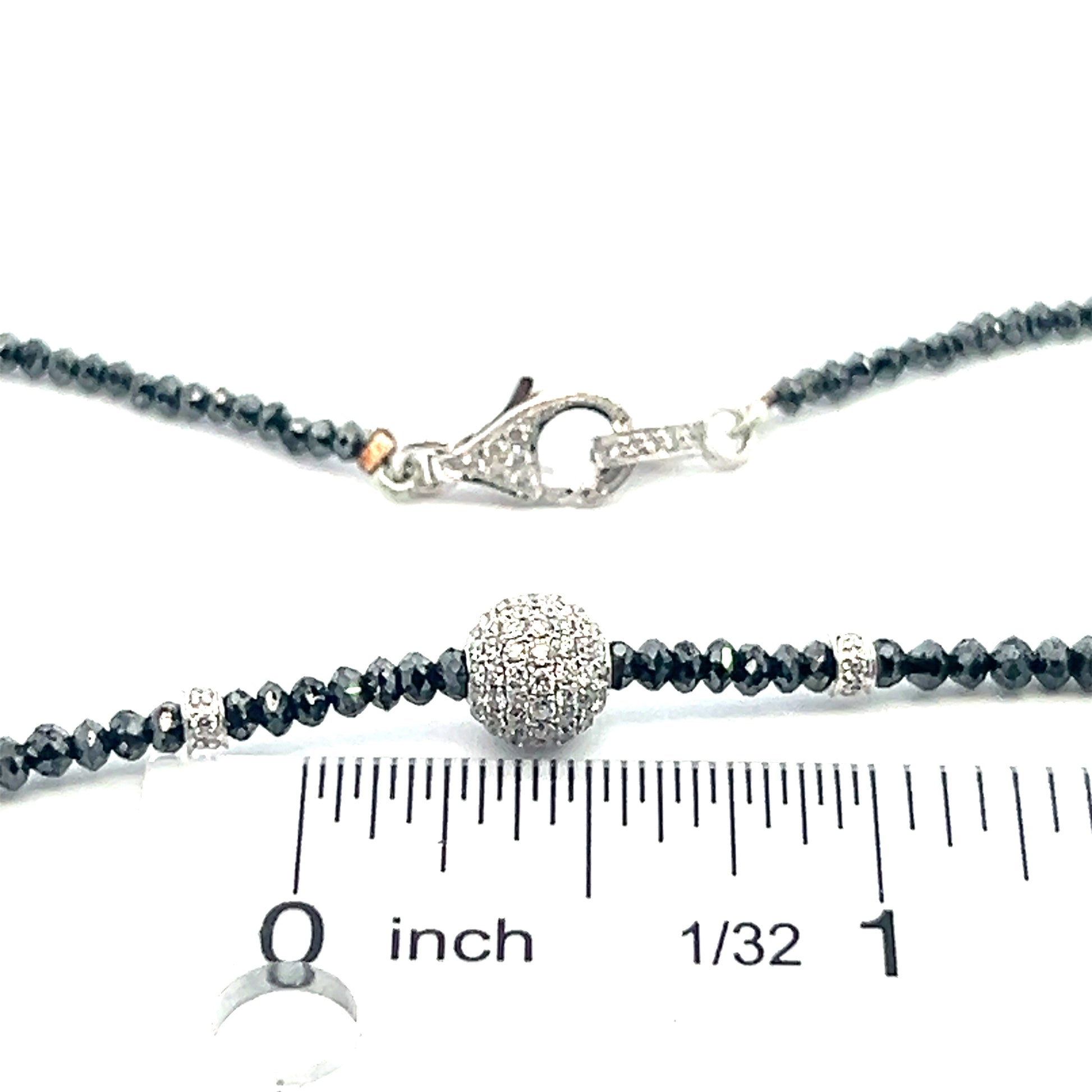 Diamond Black White Necklace 19 TCW 18k Gold 16 in Certified $5,950 920471 - Certified Fine Jewelry