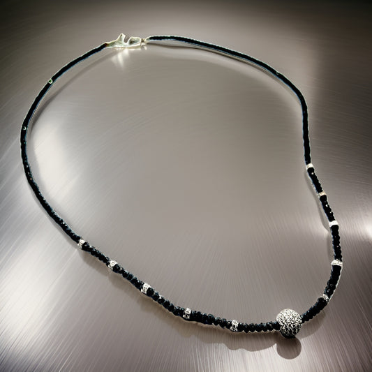 Diamond Black White Necklace 19 TCW 18k Gold 16 in Certified $5,950 920471 - Certified Fine Jewelry