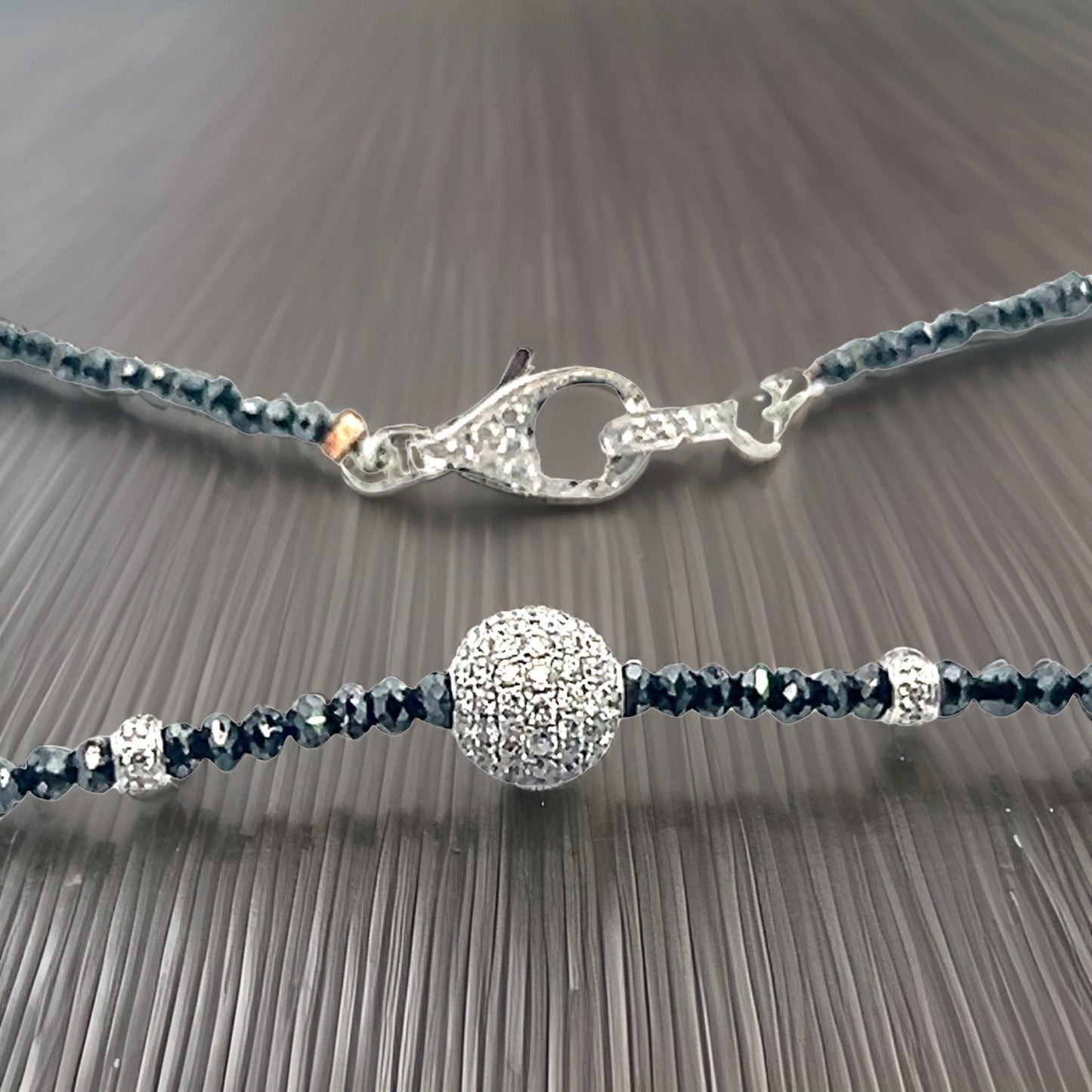 Diamond Black White Necklace 19 TCW 18k Gold 16 in Certified $5,950 920471 - Certified Fine Jewelry