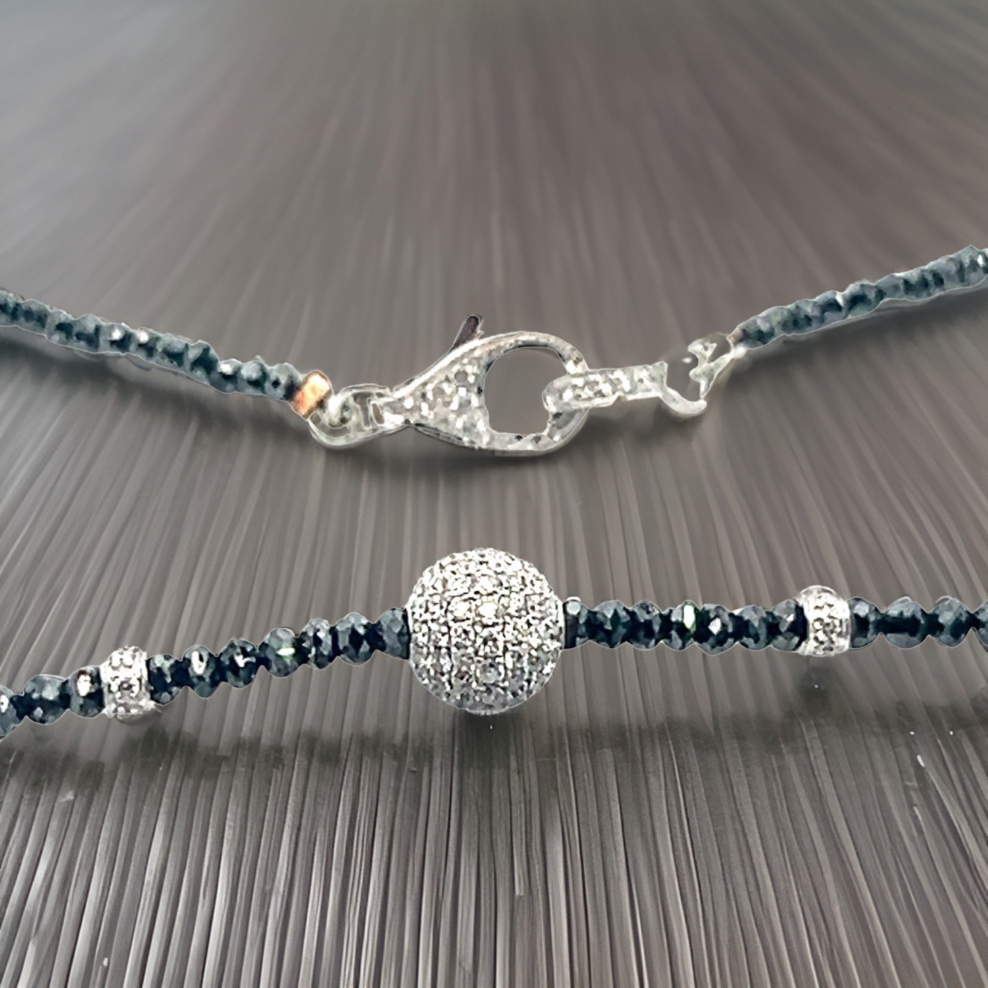 Diamond Black White Necklace 19 TCW 18k Gold 16 in Certified $5,950 920471 - Certified Fine Jewelry