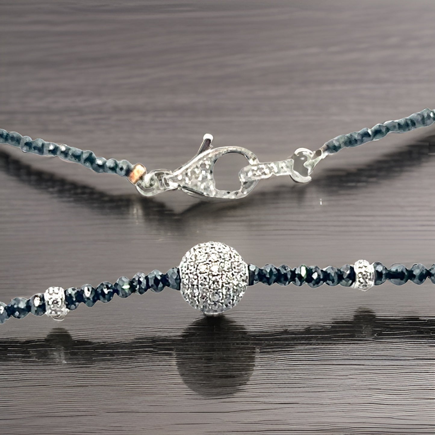 Diamond Black White Necklace 19 TCW 18k Gold 16 in Certified $5,950 920471 - Certified Fine Jewelry