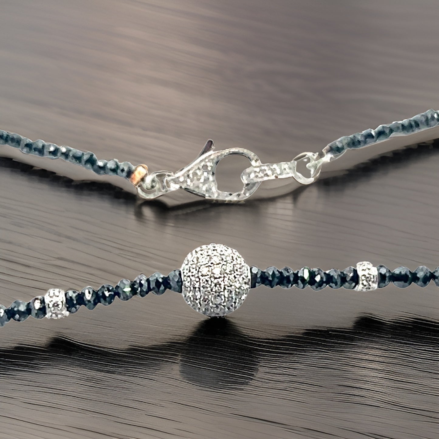Diamond Black White Necklace 19 TCW 18k Gold 16 in Certified $5,950 920471 - Certified Fine Jewelry