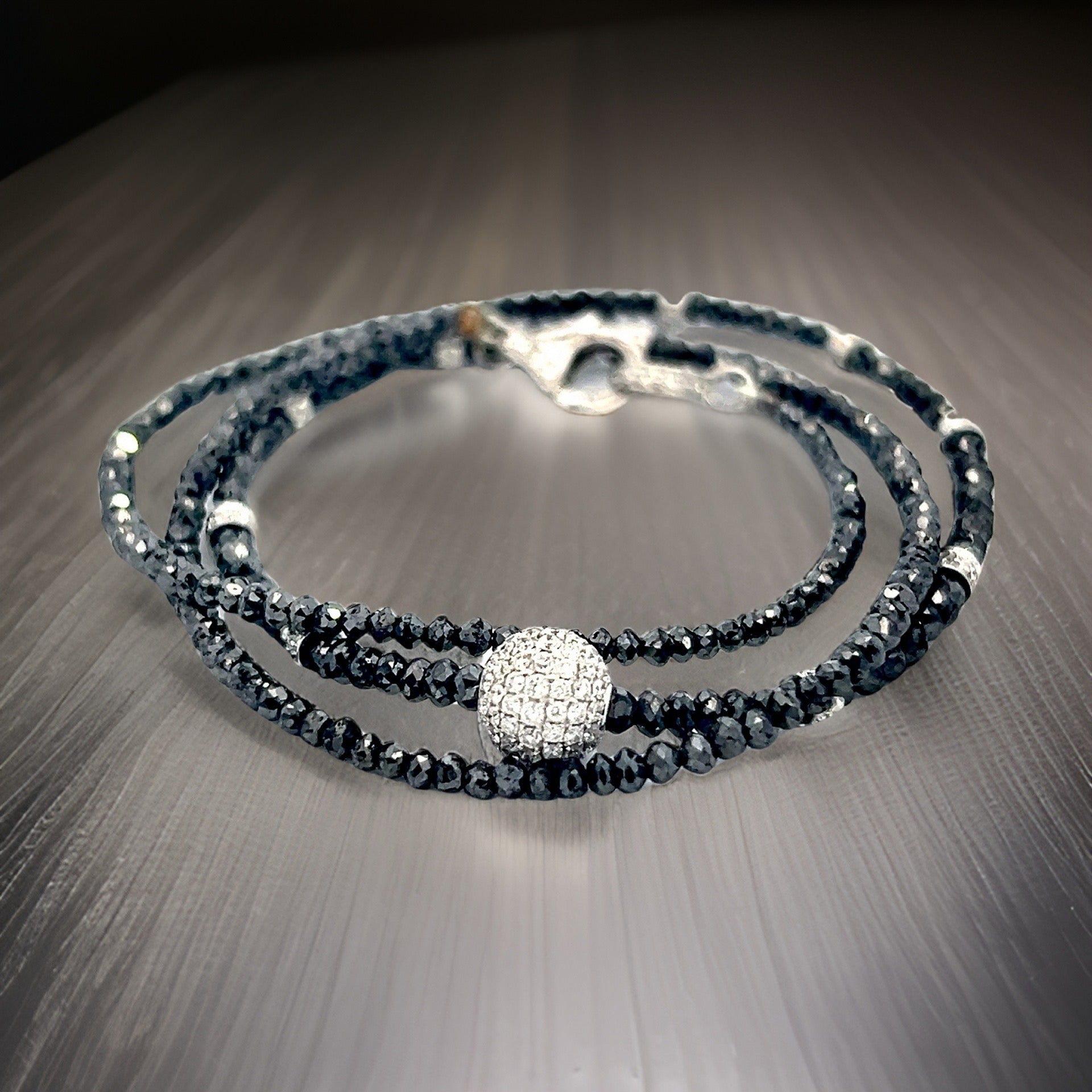 Diamond Black White Necklace 19 TCW 18k Gold 16 in Certified $5,950 920471 - Certified Fine Jewelry